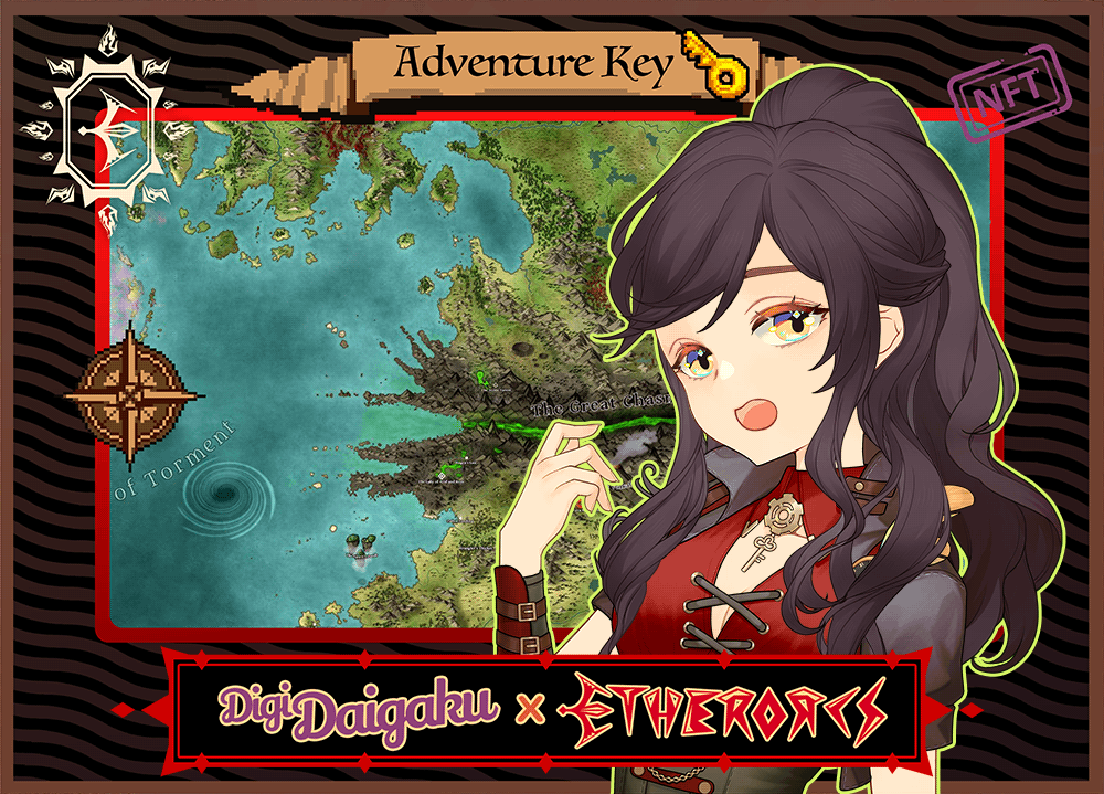 DigiDaigaku #744 - Wakana | EtherOrcs Adventure Key (DigiDaigaku Genesis)