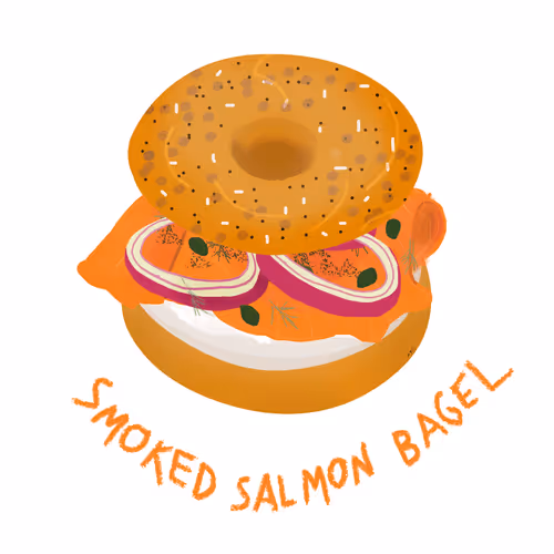 Smoked salmon bagel