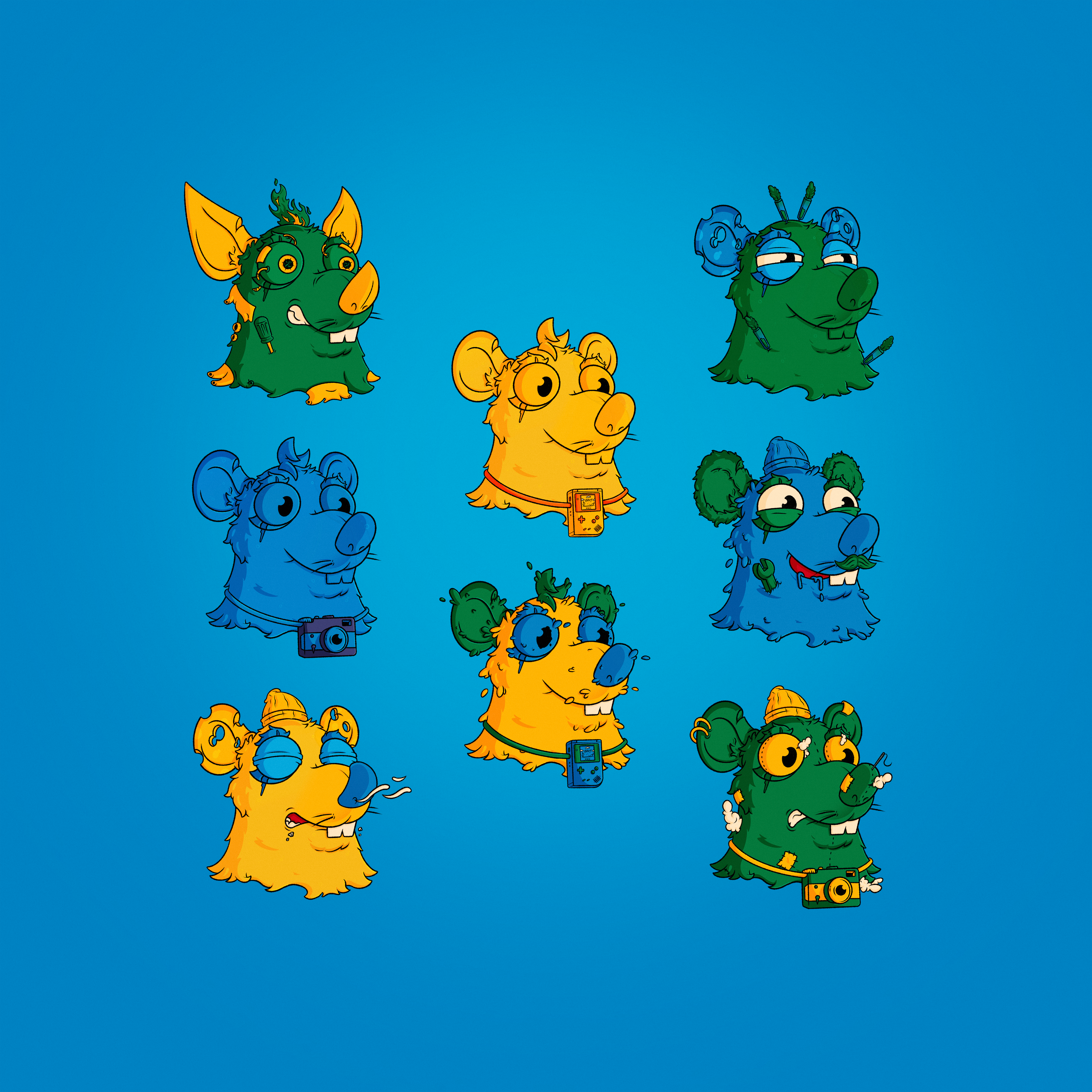 Squabble Heads: Blue Ratties
