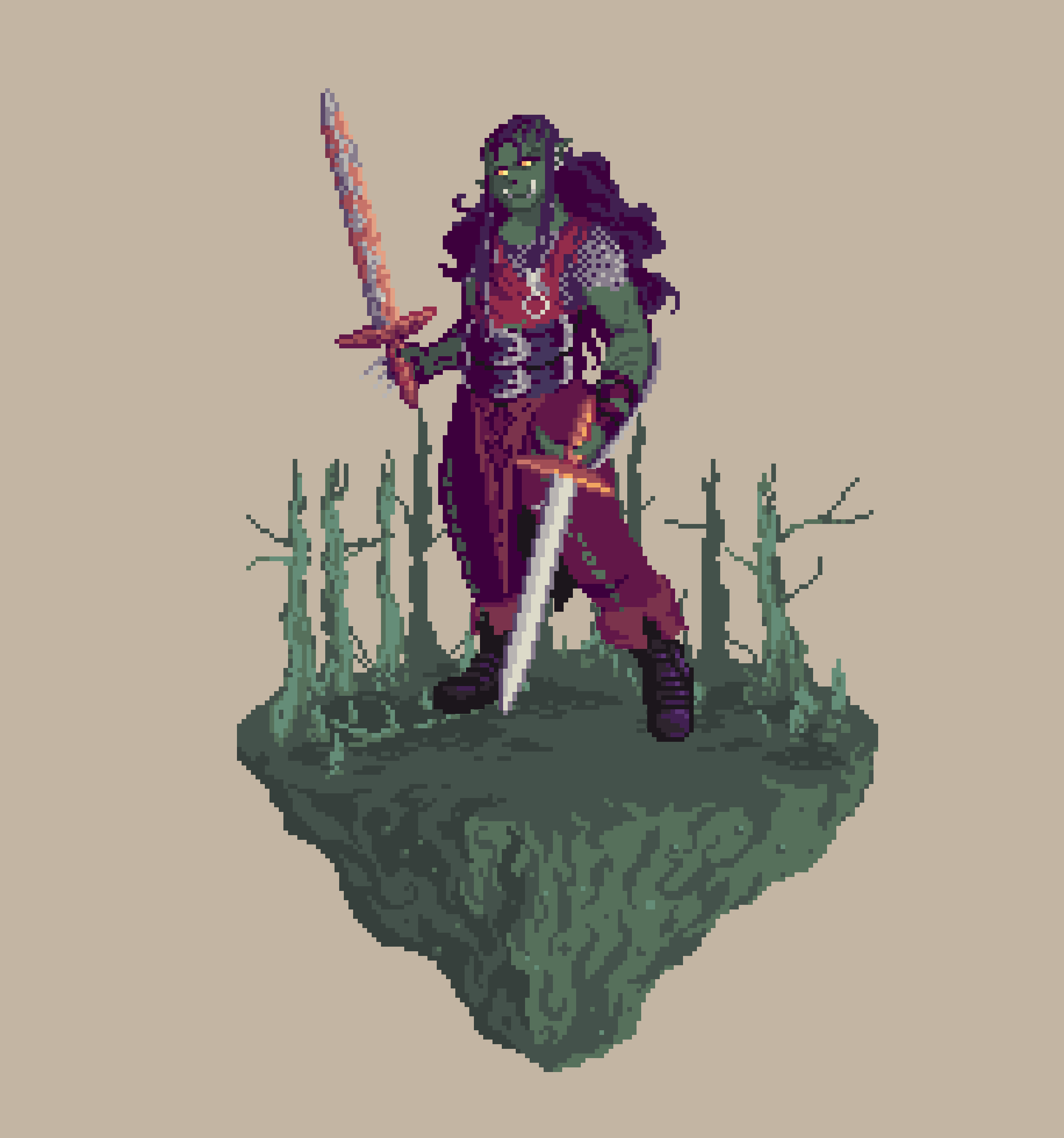 Tusktooth Half-Orc Frenzy Barbarian from The Swamp