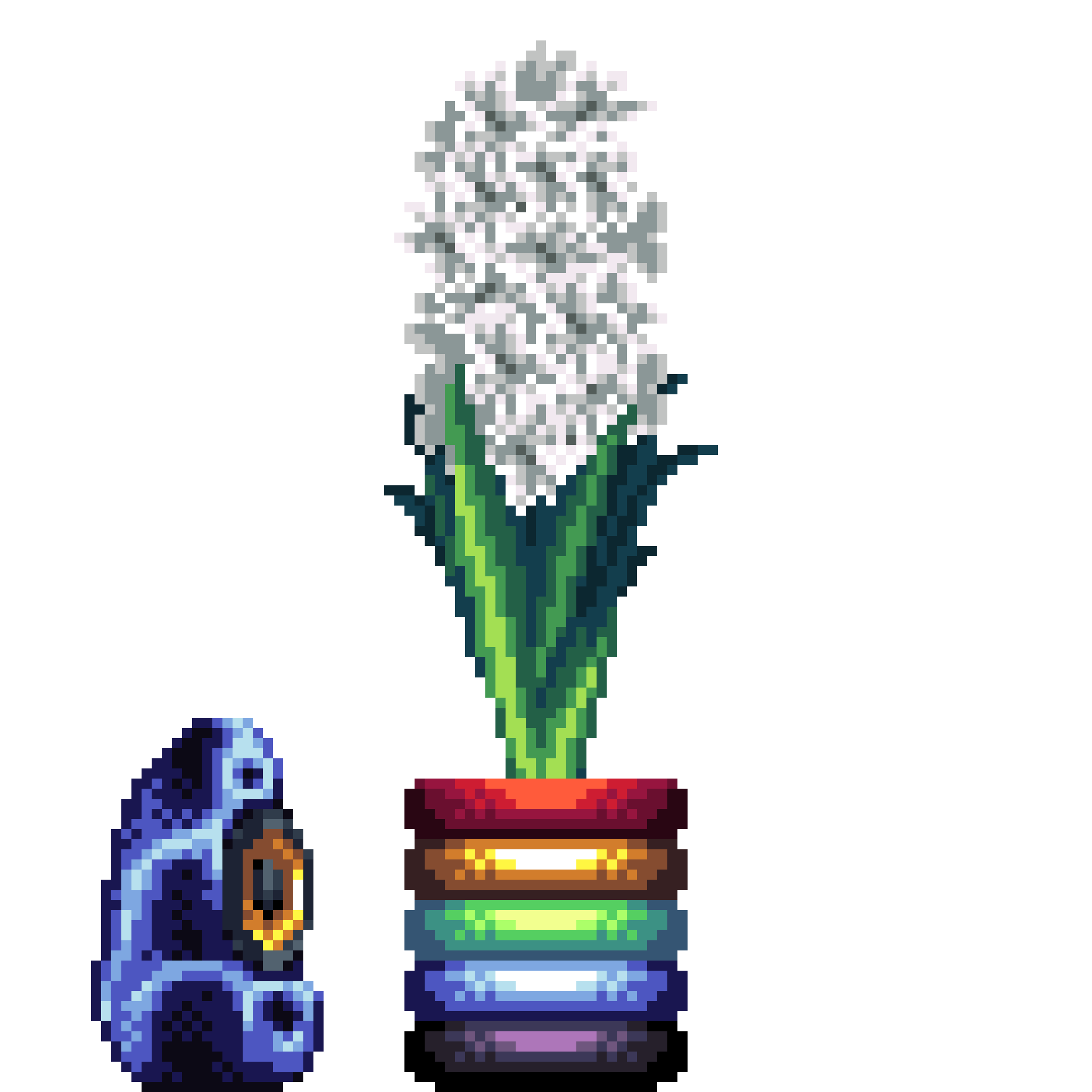 White Hyacinth in Rainbow Rings pot with Designer Speaker