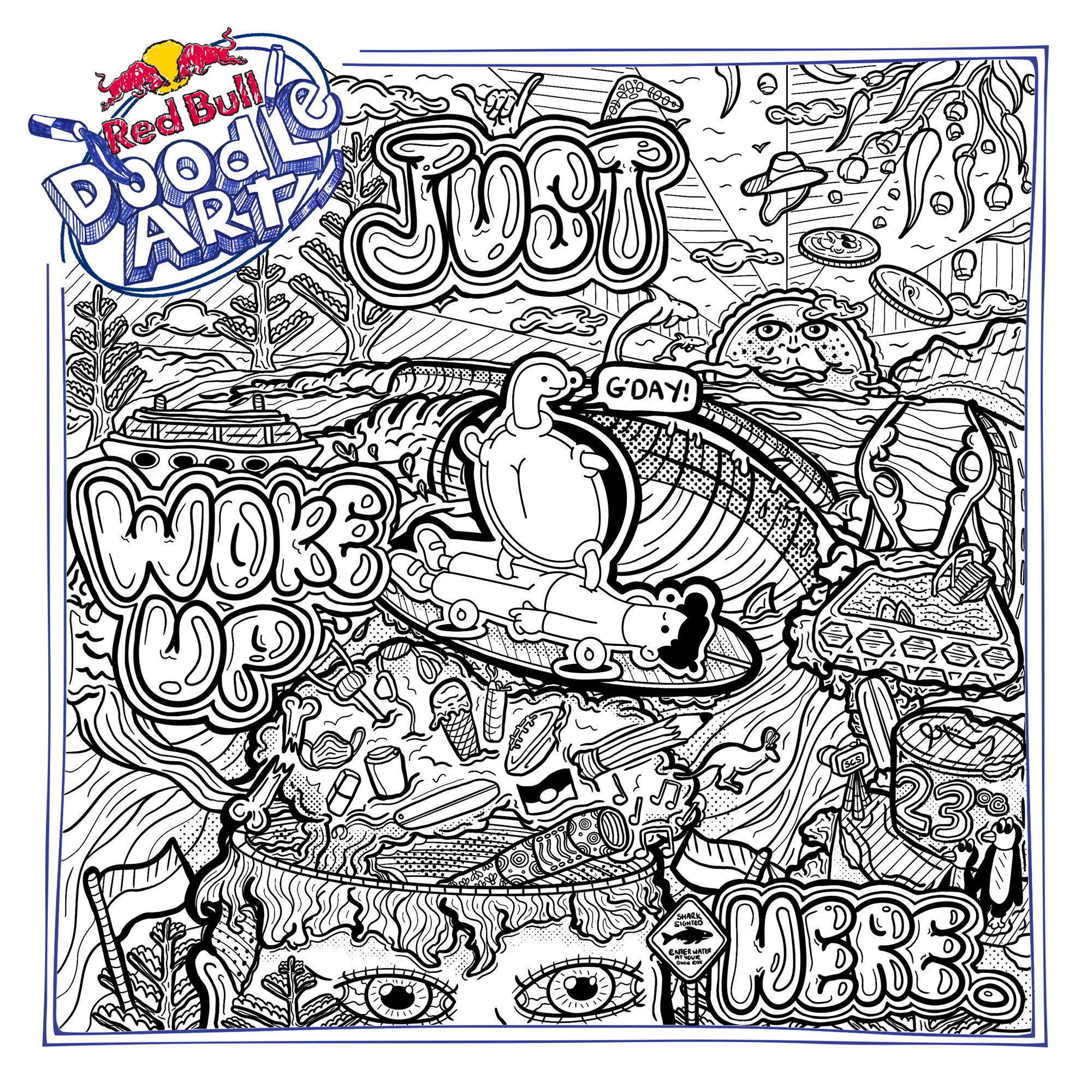 Red Bull Doodle Art Collection mentored by Burnt Toast #6468/12935