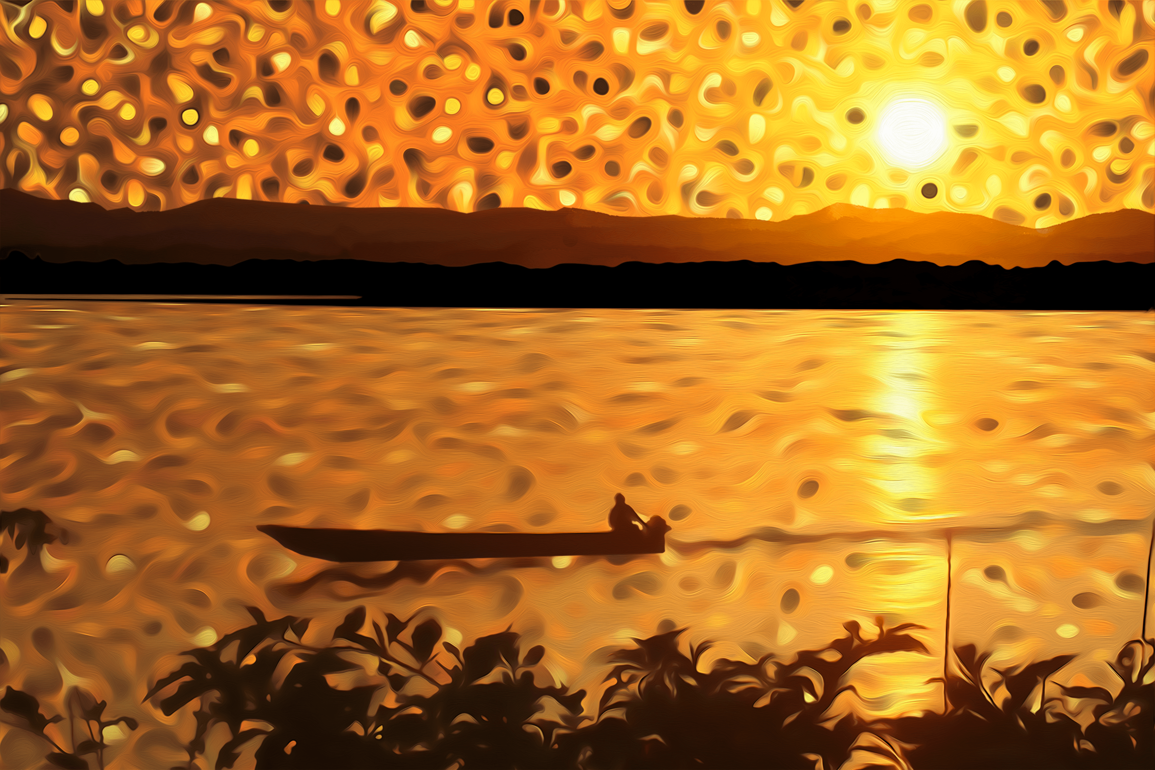 Golden sunset over the Magdalena River