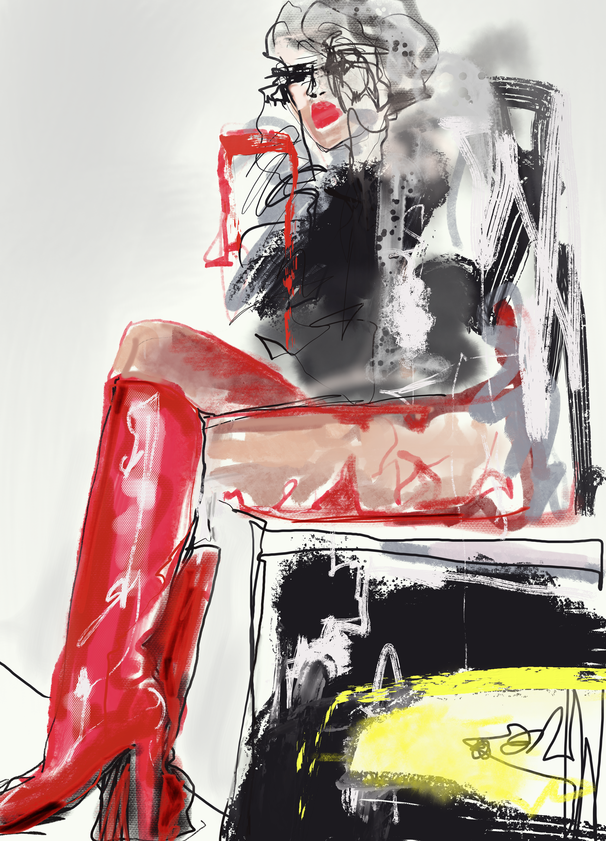 WASH TRADER WITH RED BOOTS — Miss AL Simpson, Scottish cryptoartist