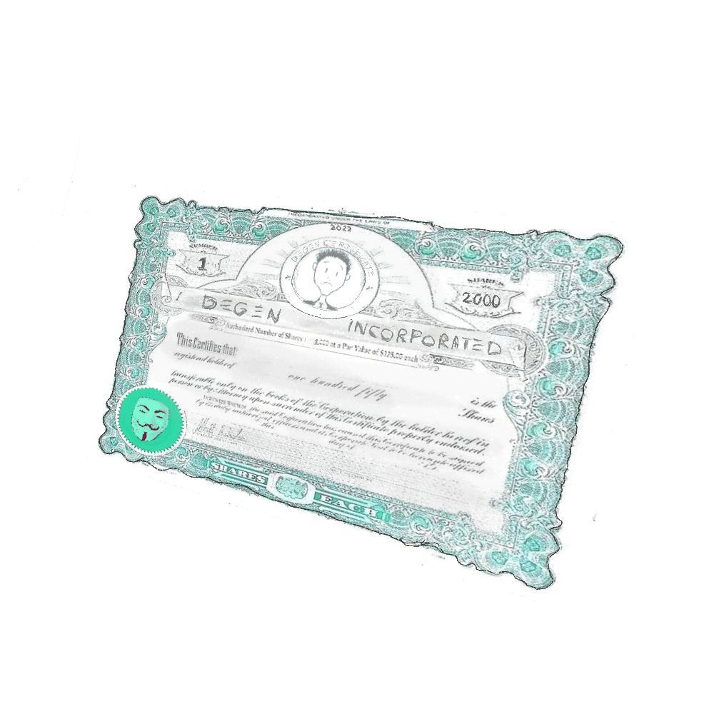 Dgens Inc. Stock Certificate