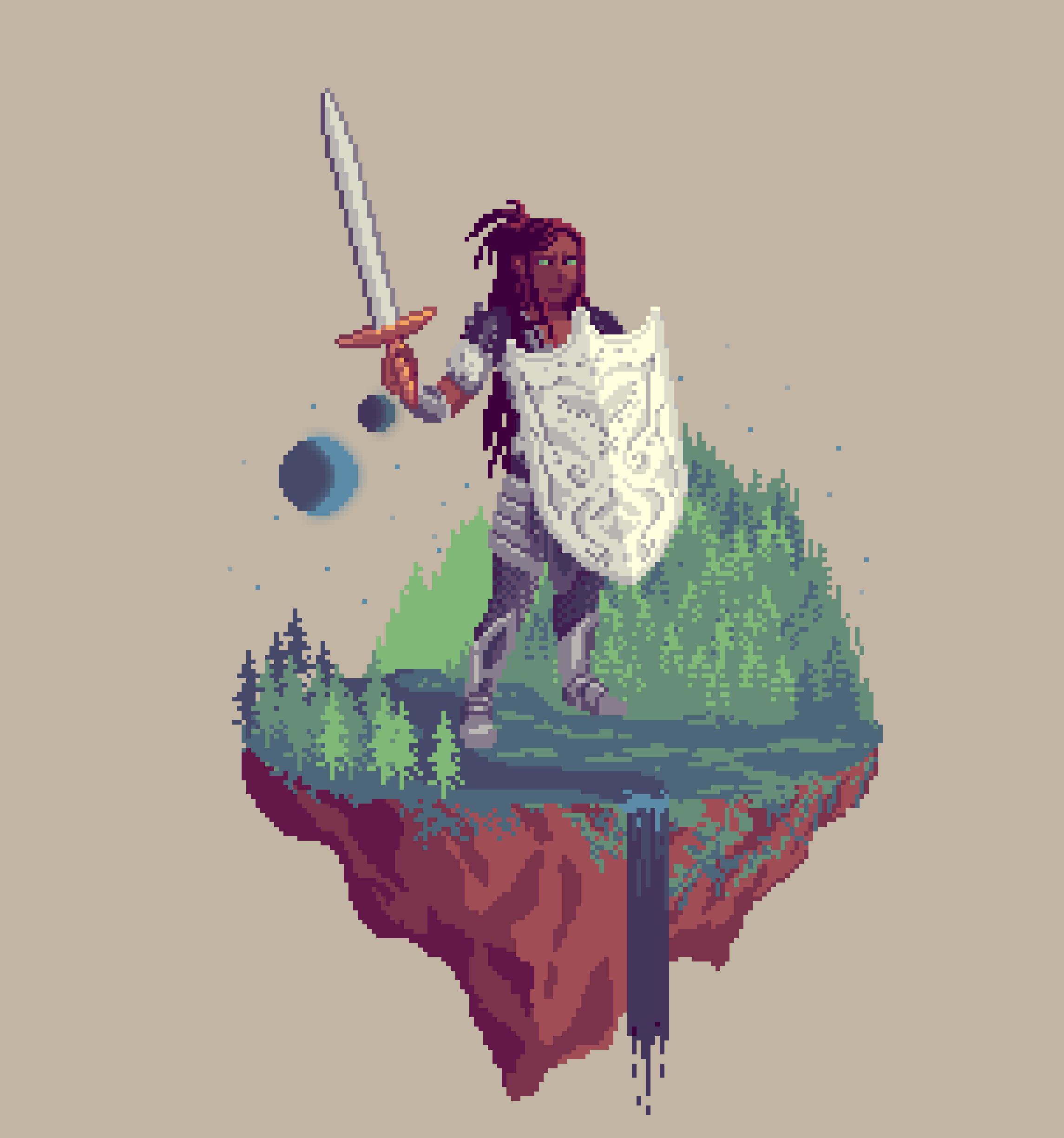 Valiant Human Pearlshield Paladin from The Forest