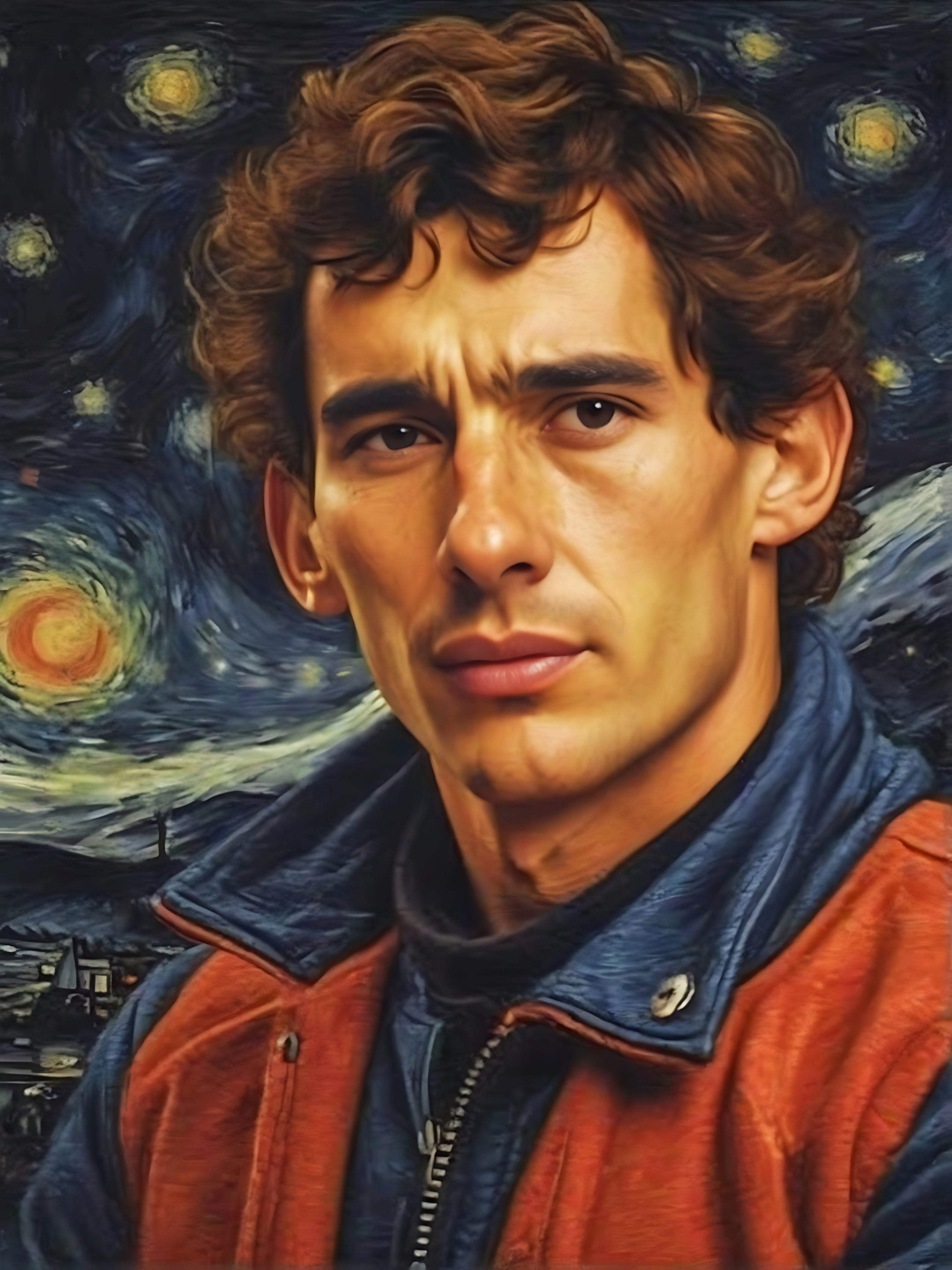 Ayrton Senna F1 Pilot- Starry Night Style
