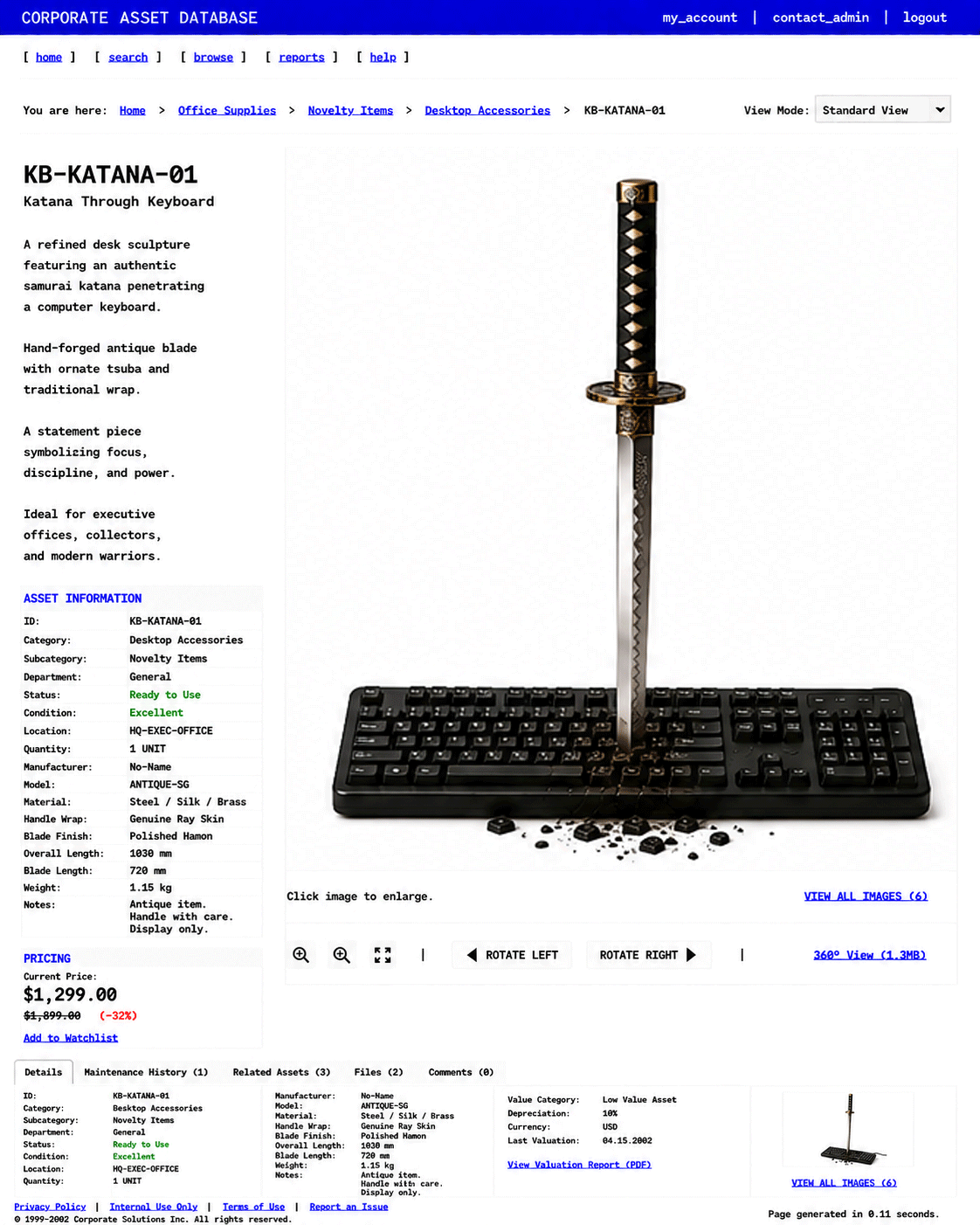 ITEM #274, KB-KATANA-01