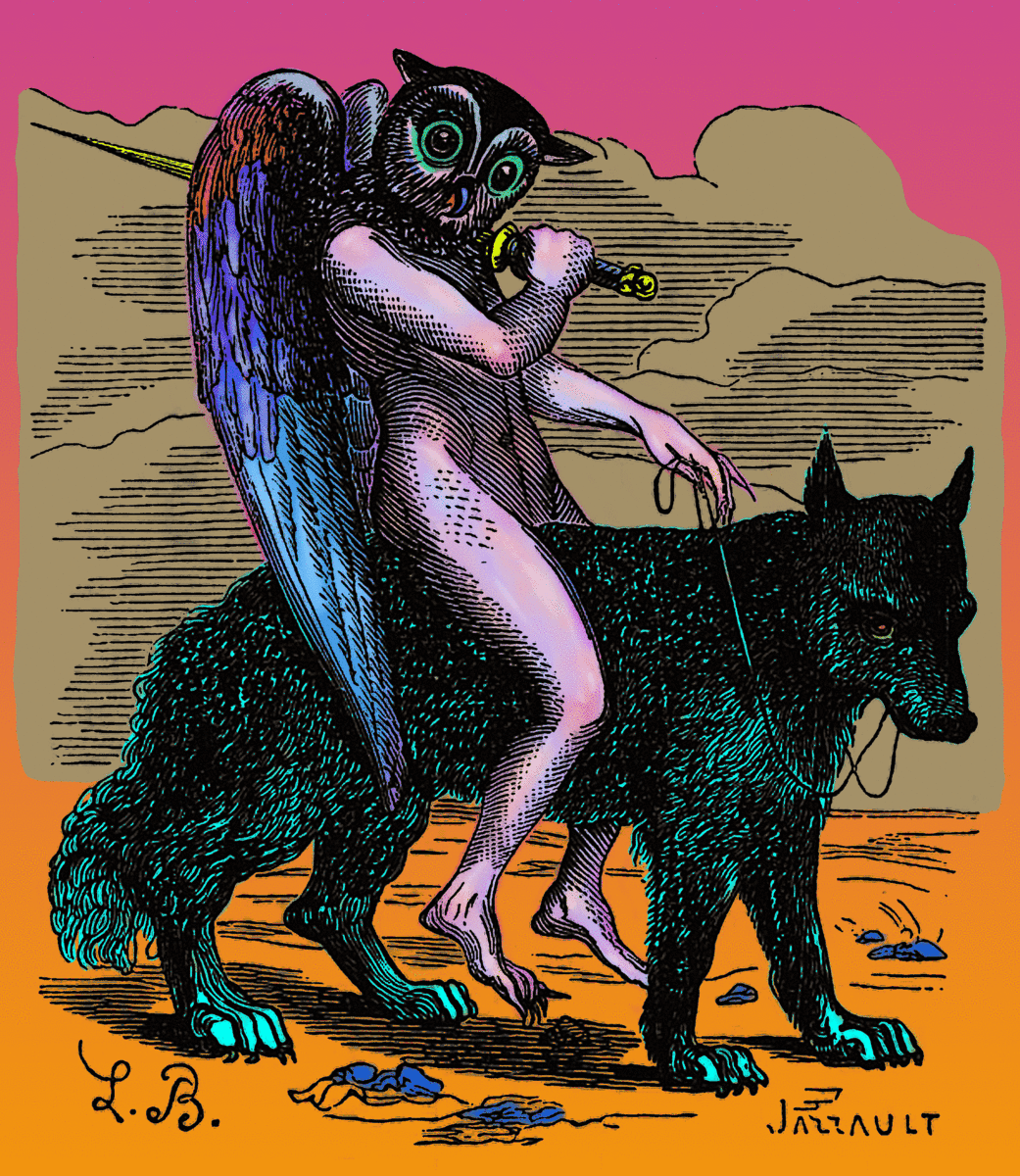 Inferno in colours: Andras the demon, from Collin de Plancy's Dictionnaire Infernal