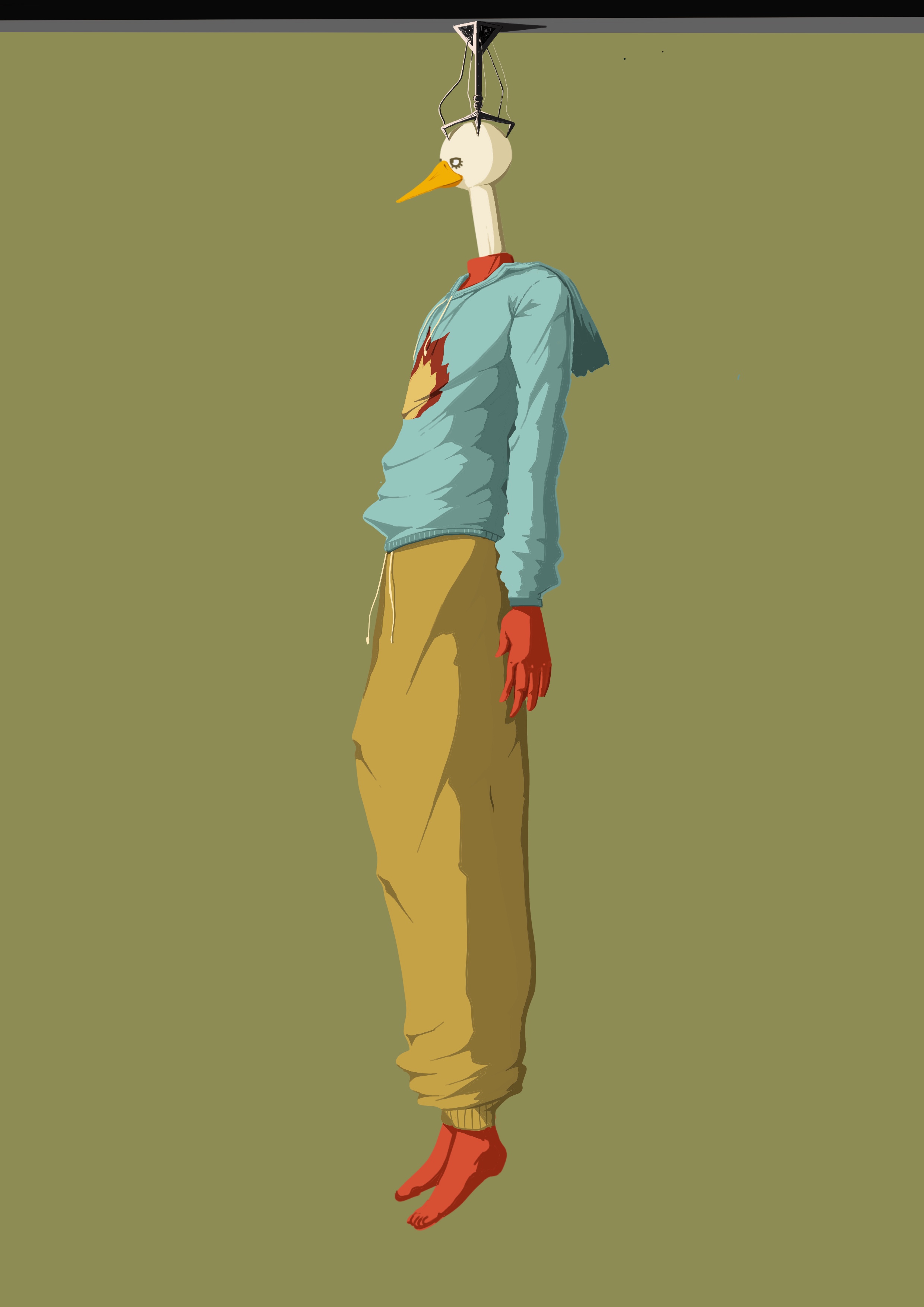 duck wearing a fire shirt #18