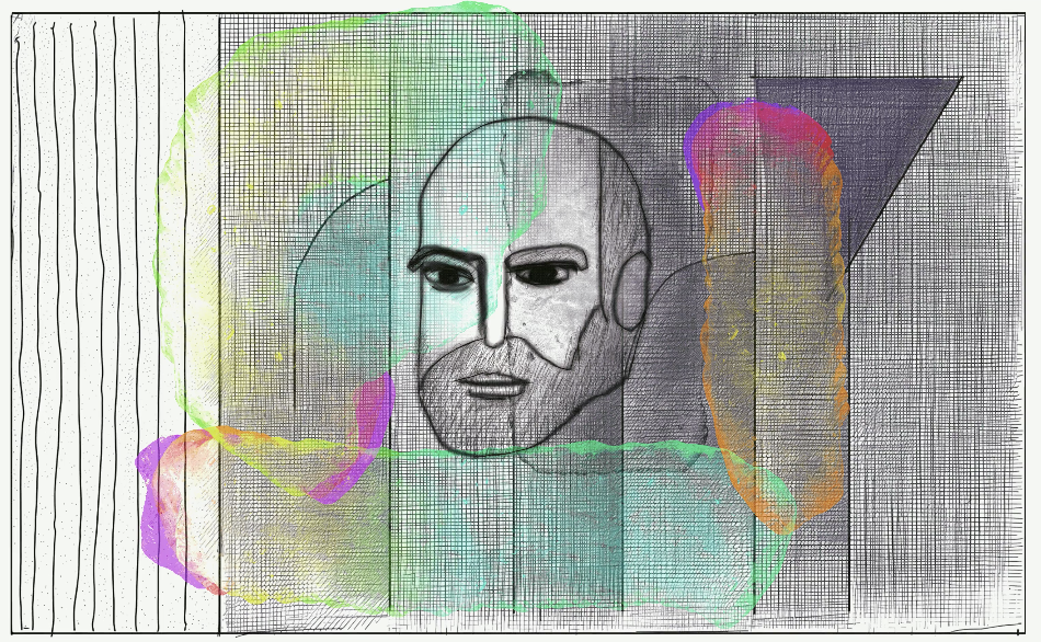 Semiselfportrait 01 (head floating in space)
