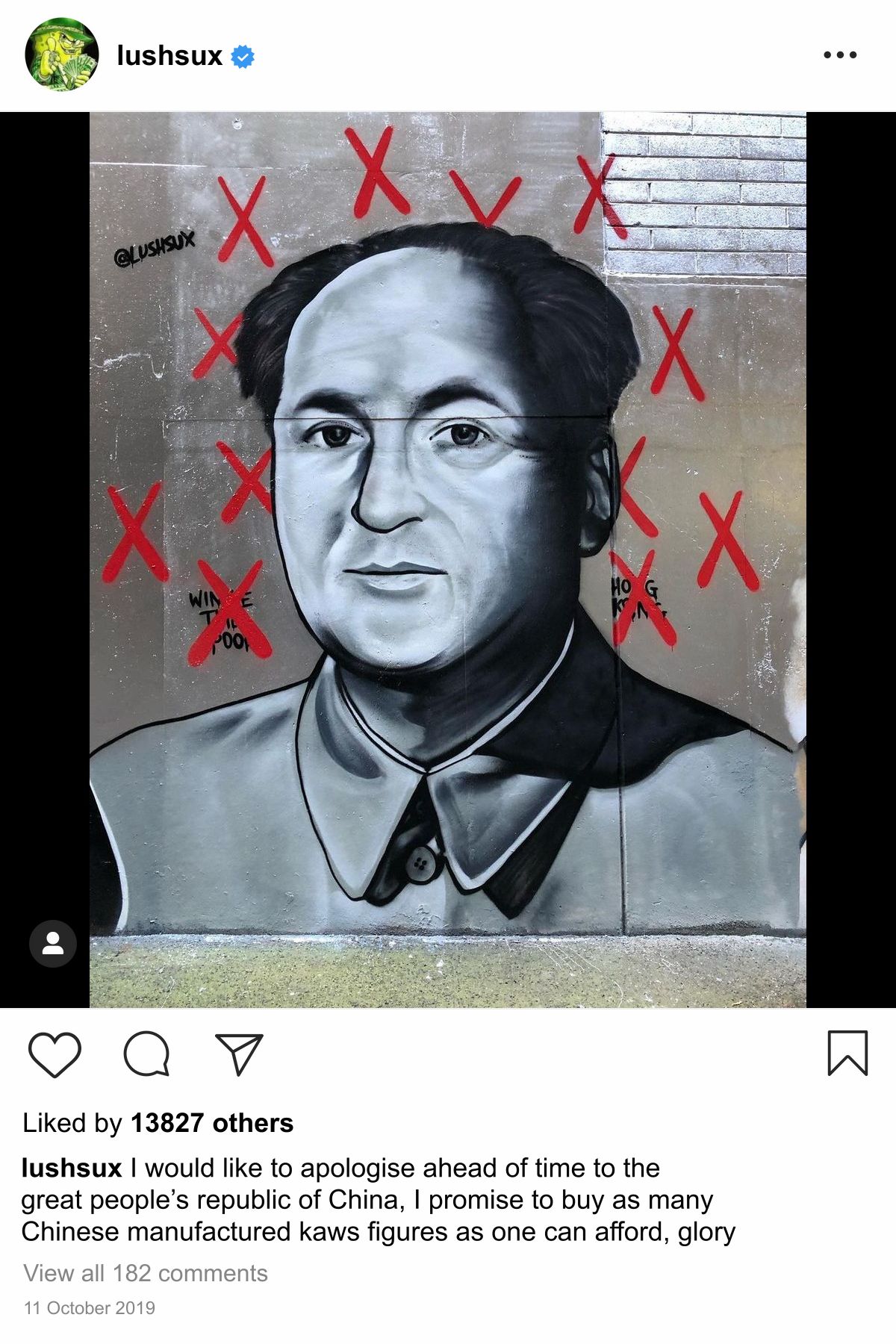 Lushsux #3637 - Mural Kaws Mao Zedong