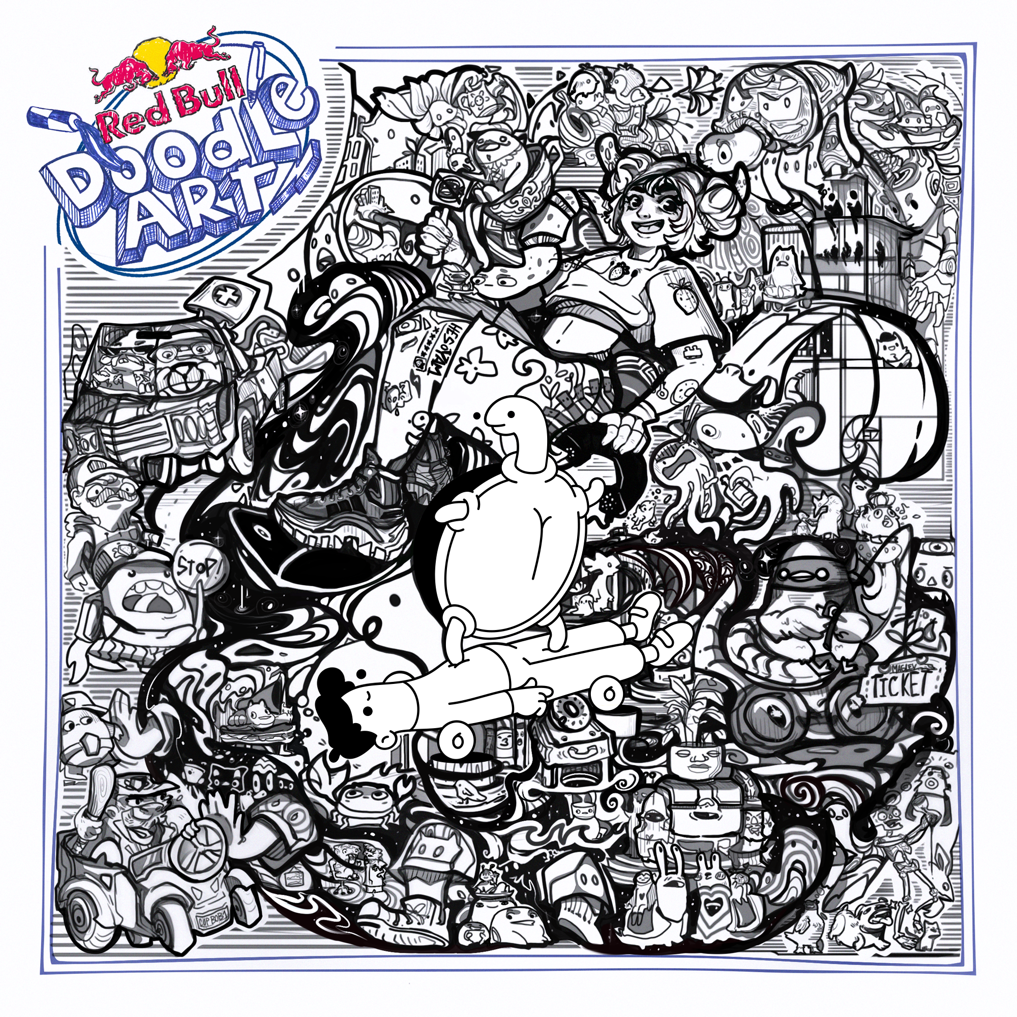 Red Bull Doodle Art Collection mentored by Burnt Toast #6479/12935