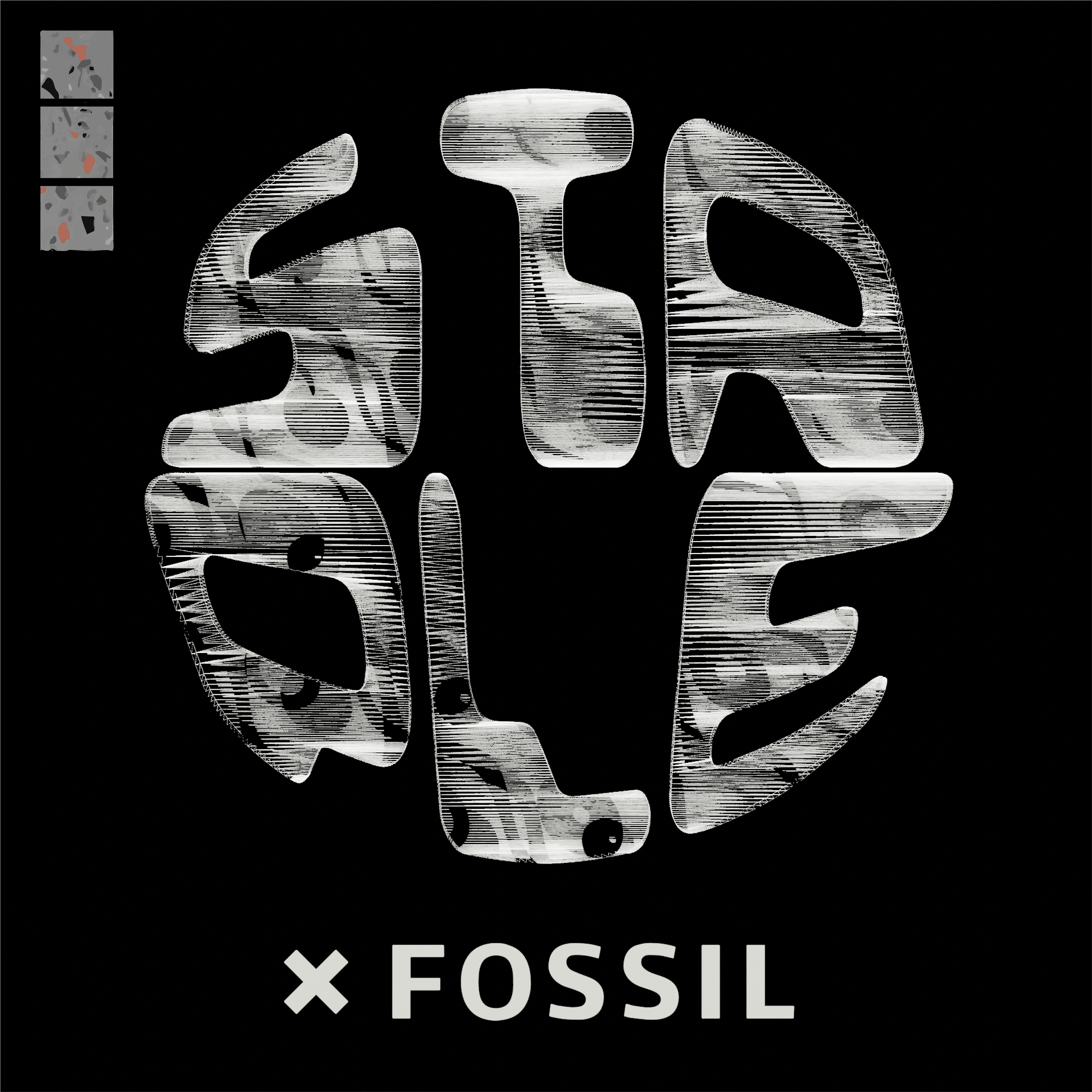 STAPLE x Fossil Limited Edition NFT and Grey Silicone Watch #25/97