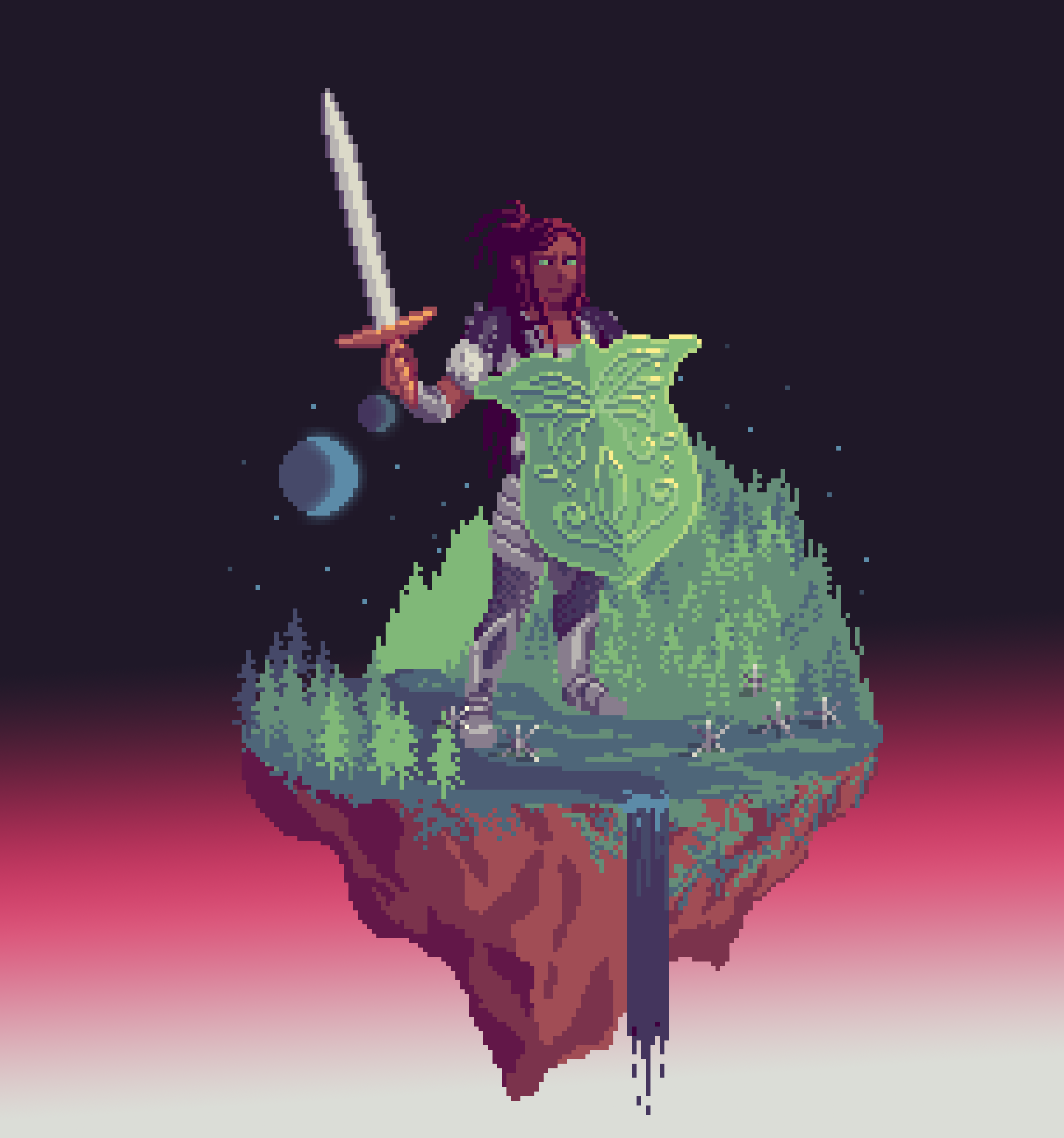 Valiant Human Fernshield Paladin Weaver of The Forest + Caltrops