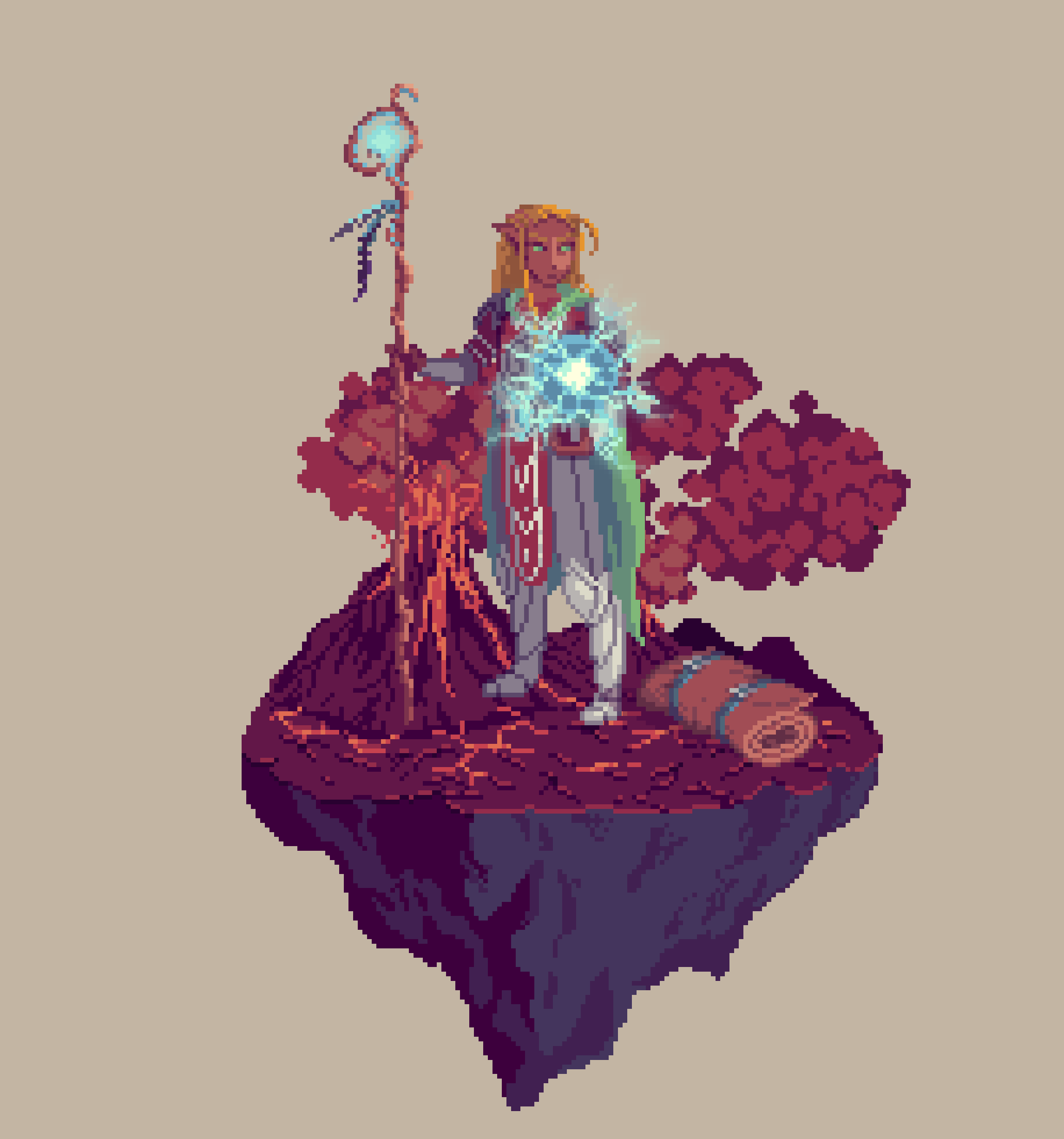 Dawn Elf Lunomancy Oracle Wizard from The Wasteland + Bedroll