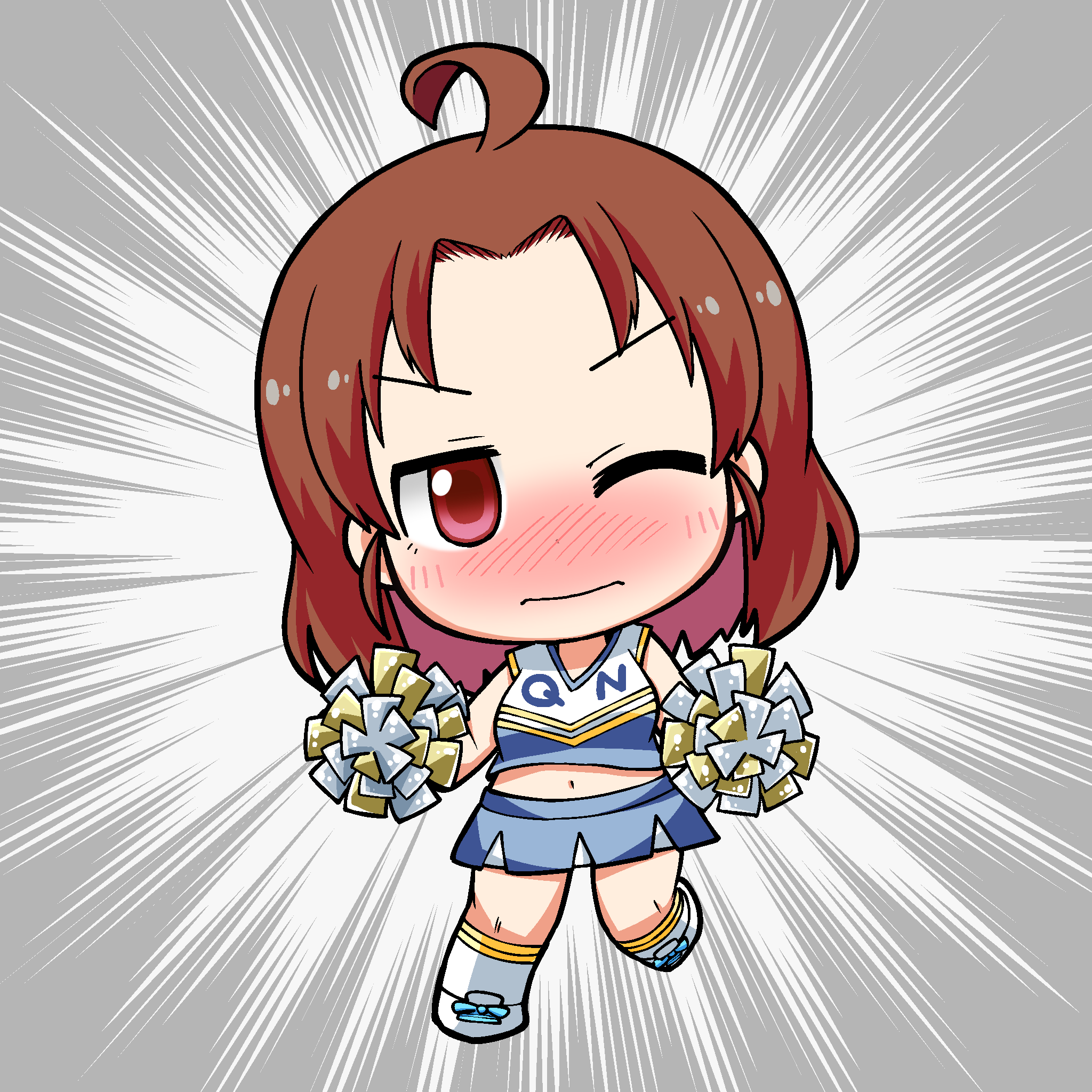 Tere QN! brown cheerleeder blue #10942