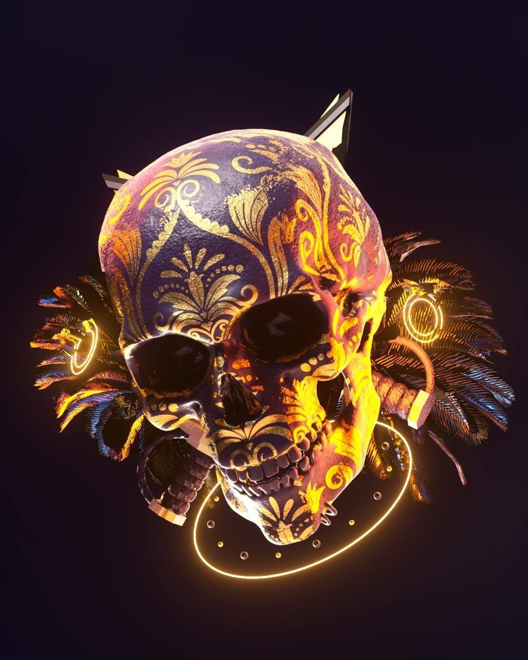 Gold Design Skull #1