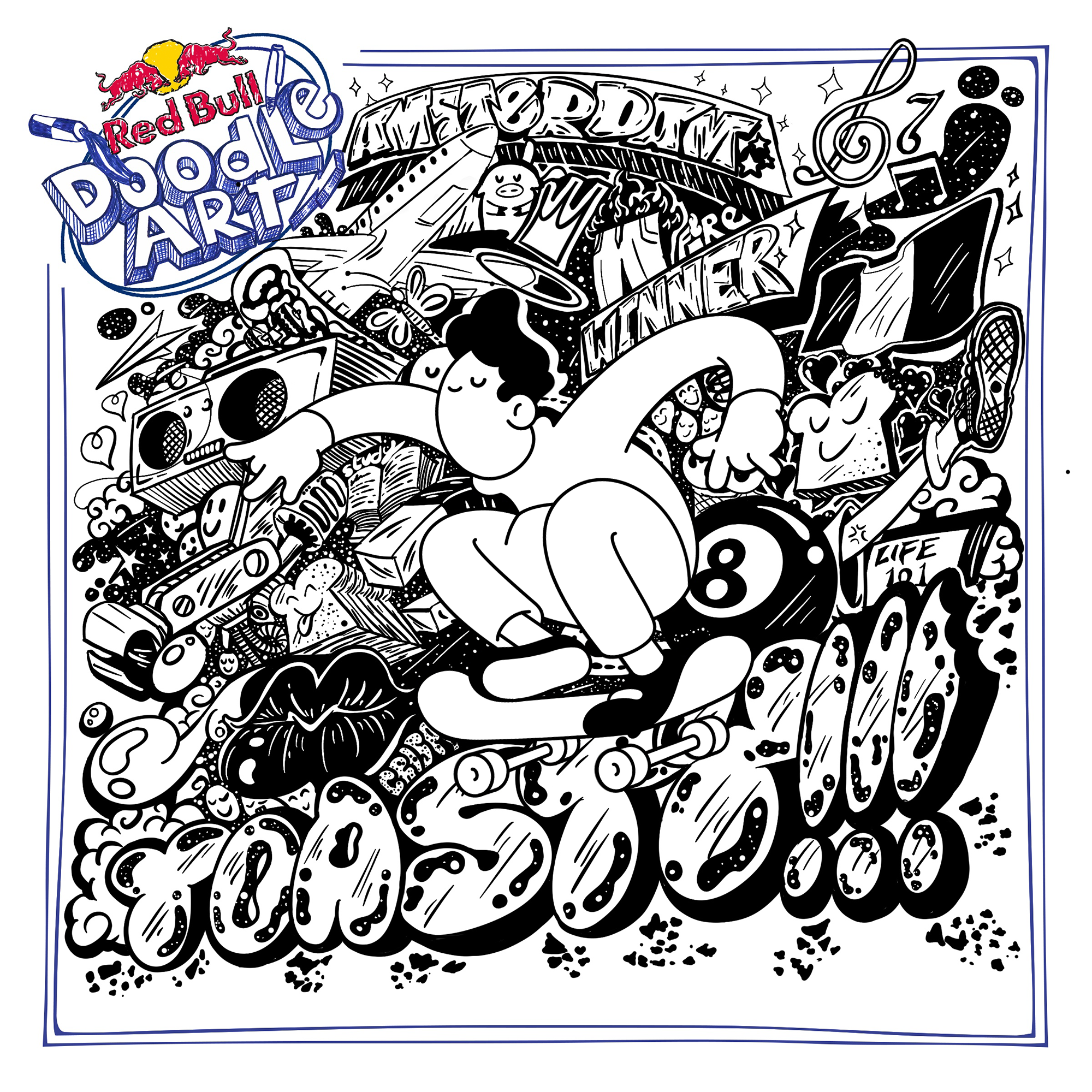 Red Bull Doodle Art Collection mentored by Burnt Toast #9942/12935