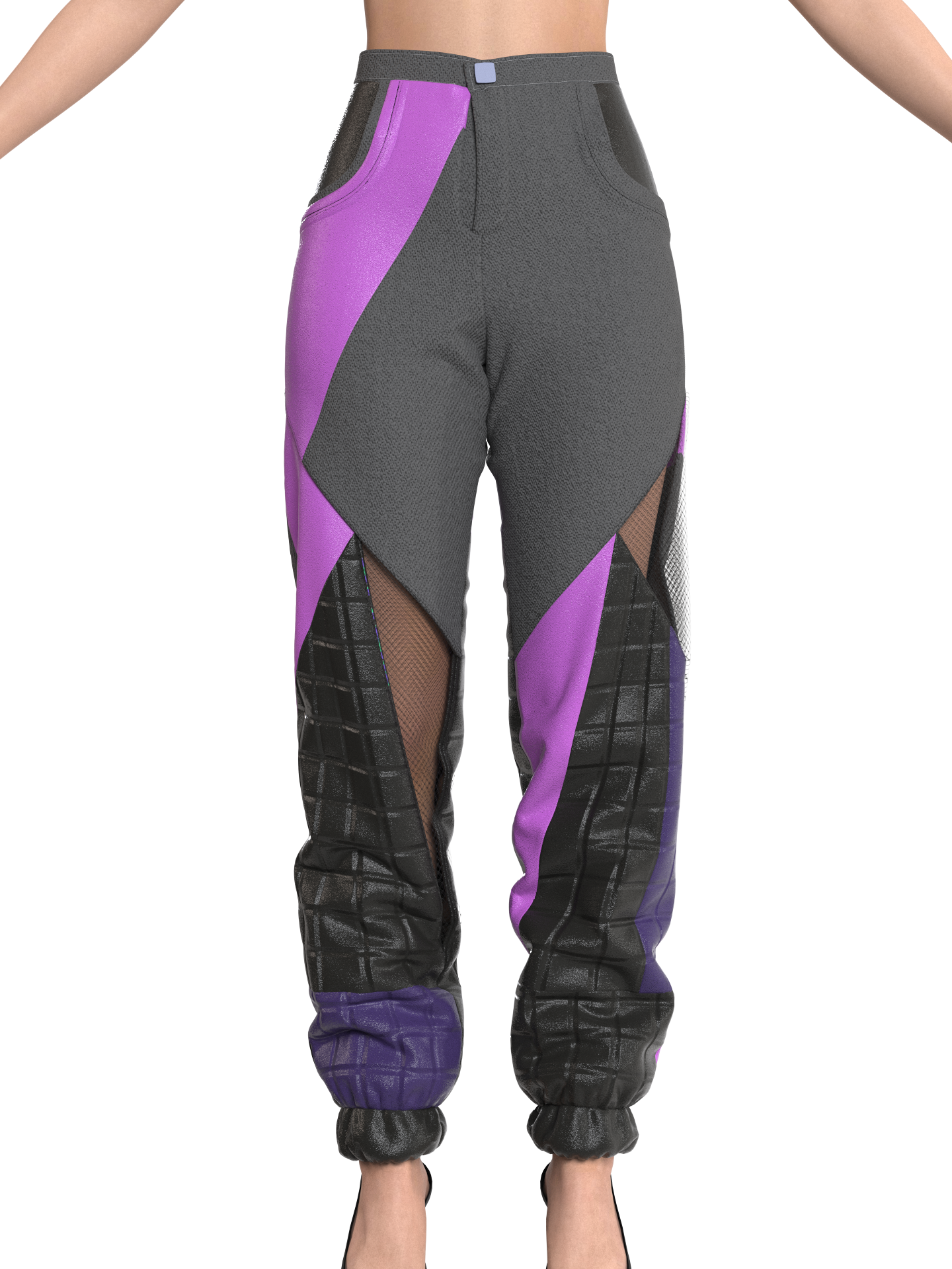 Dark Mesh Leather Pants