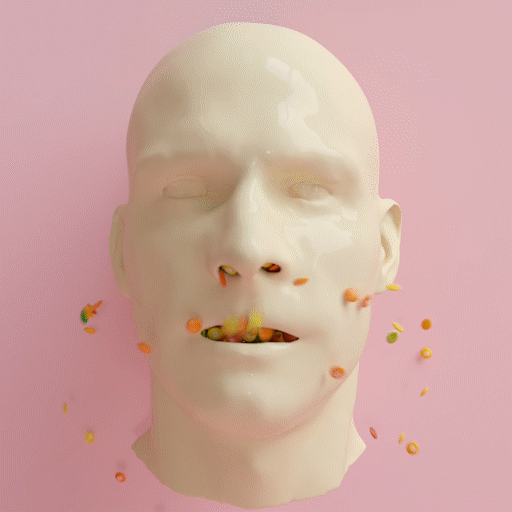 Exploding head - skittles