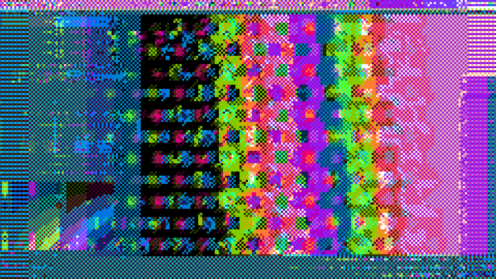 UPSIDE DOWN PIXELATED PERSONAL COMPUTER EXECUTING PHOTOSHOP WITH RGB OVERLAY......AKA HOT SEX