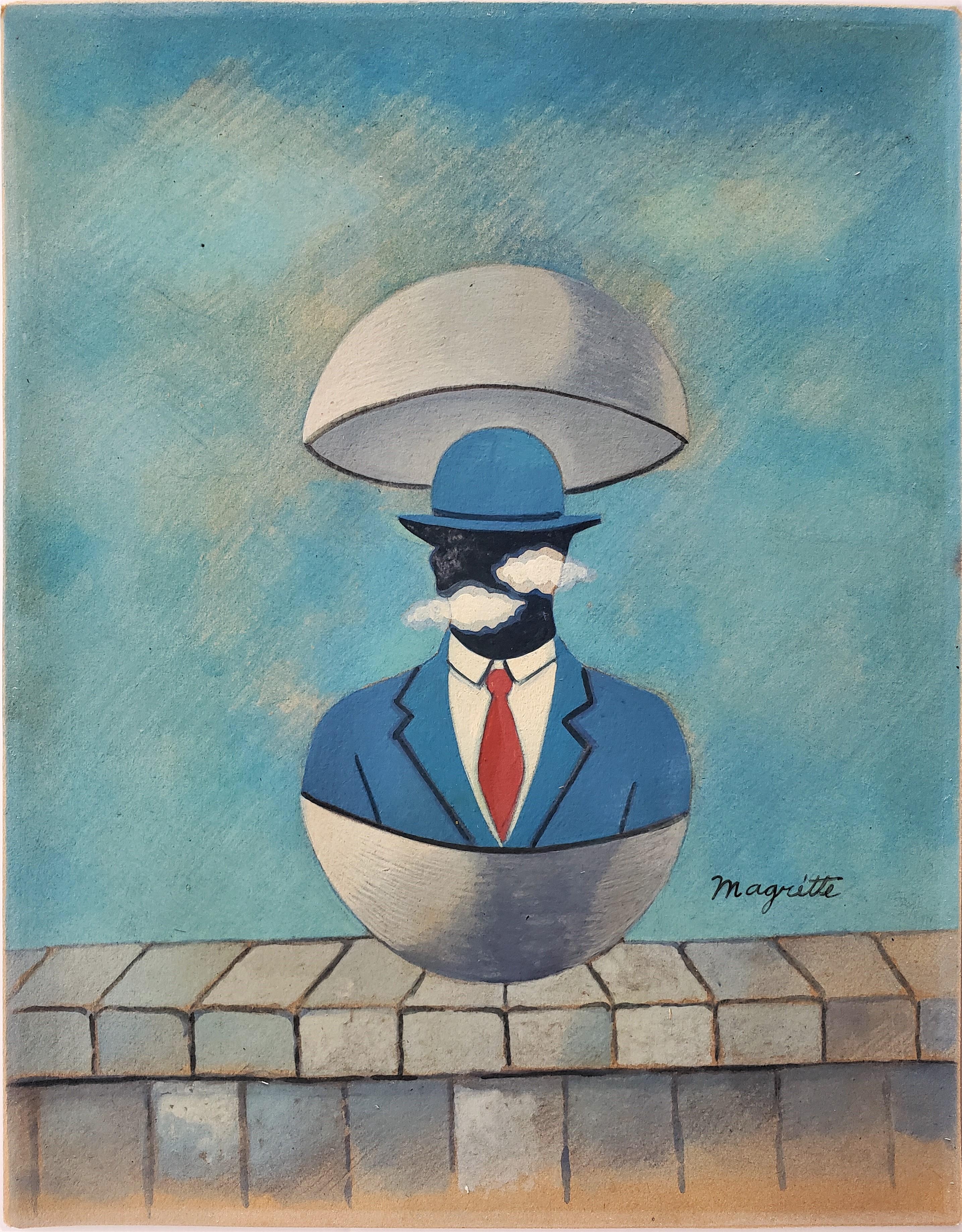 Gouache on paper  signed Rene Magritte