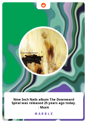 Nine Inch Nails album The Downward Spiral was released 25 years ago today. : Music