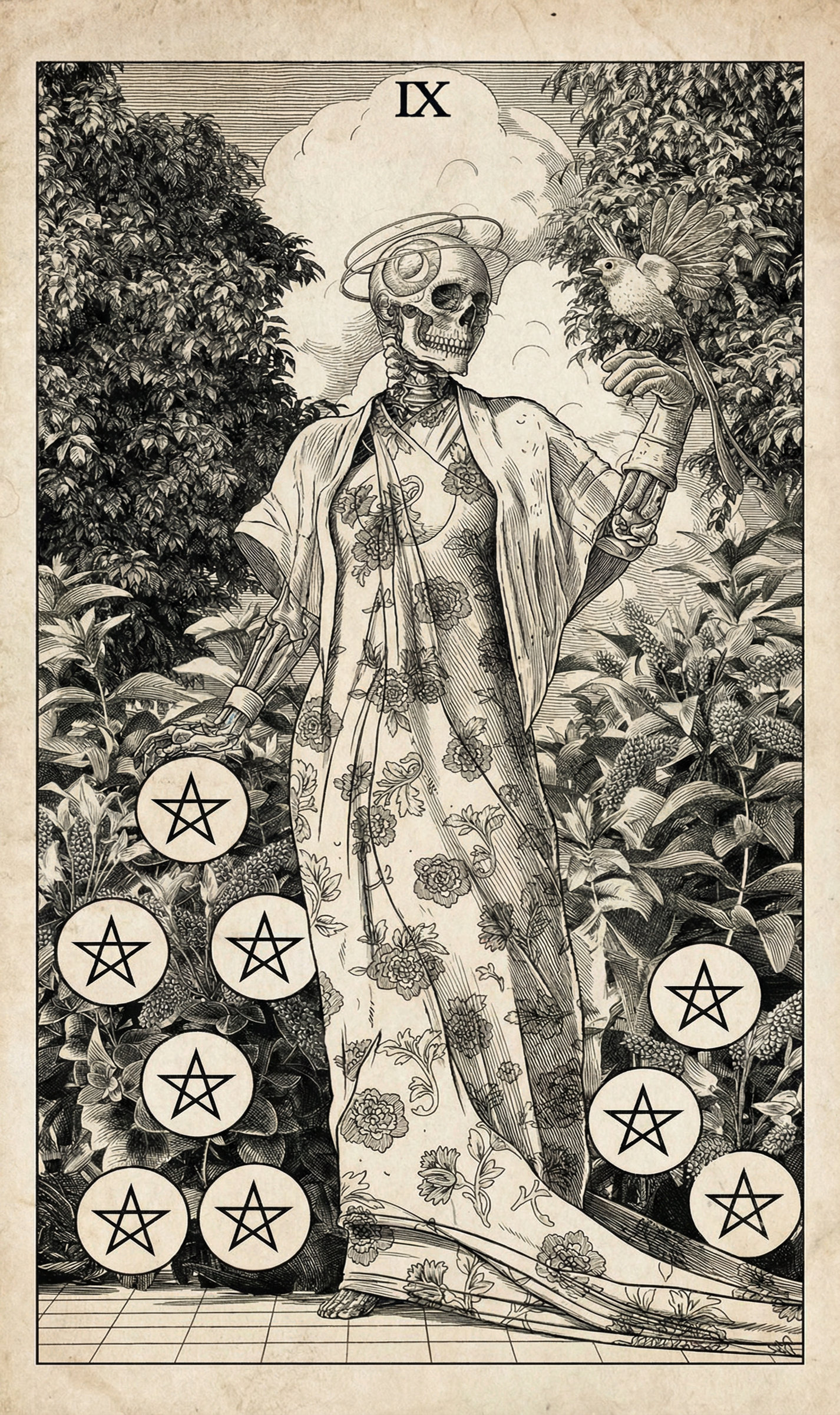 9 of Pentacles — Litho