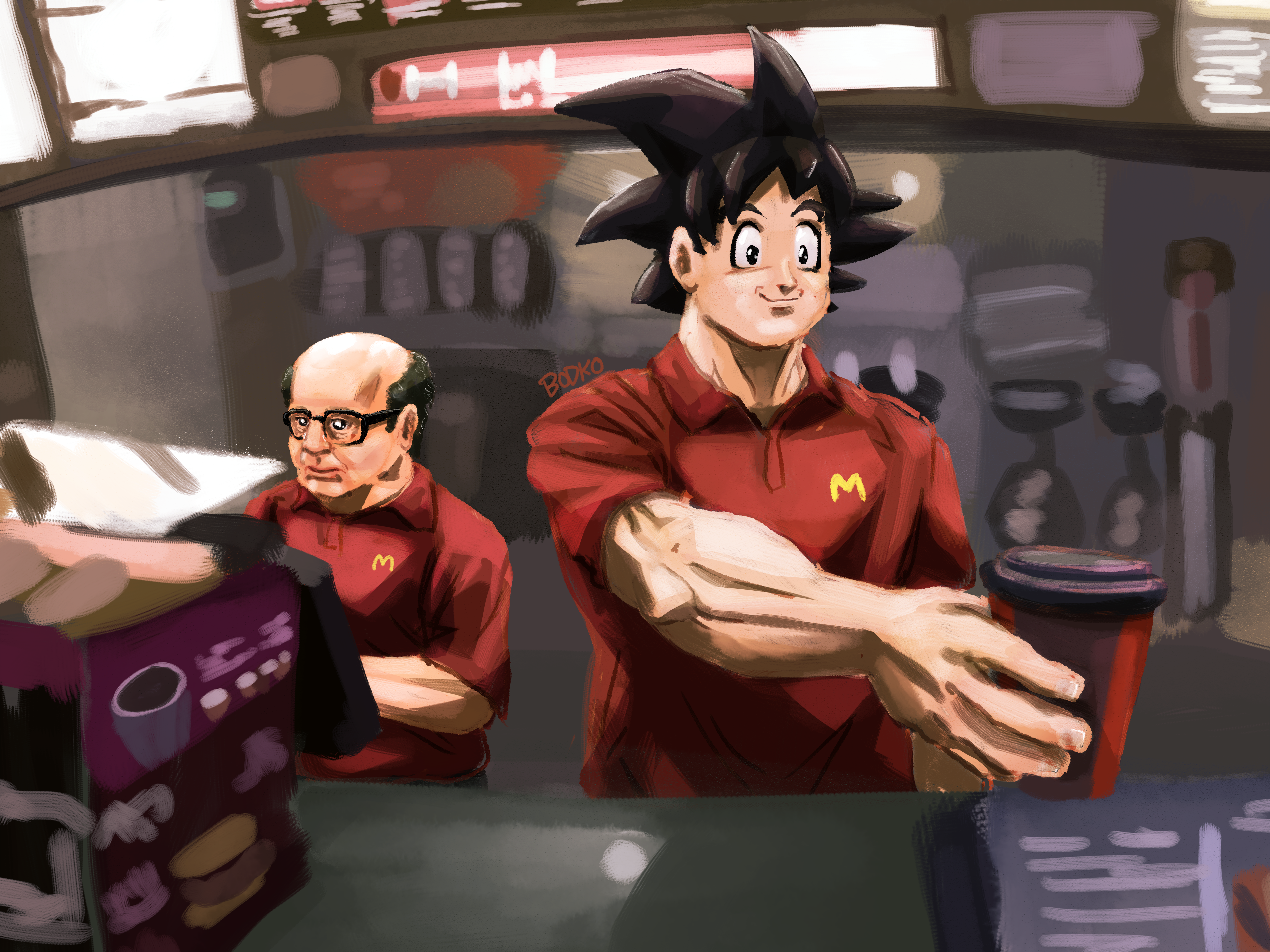 Goku and Frank at Work