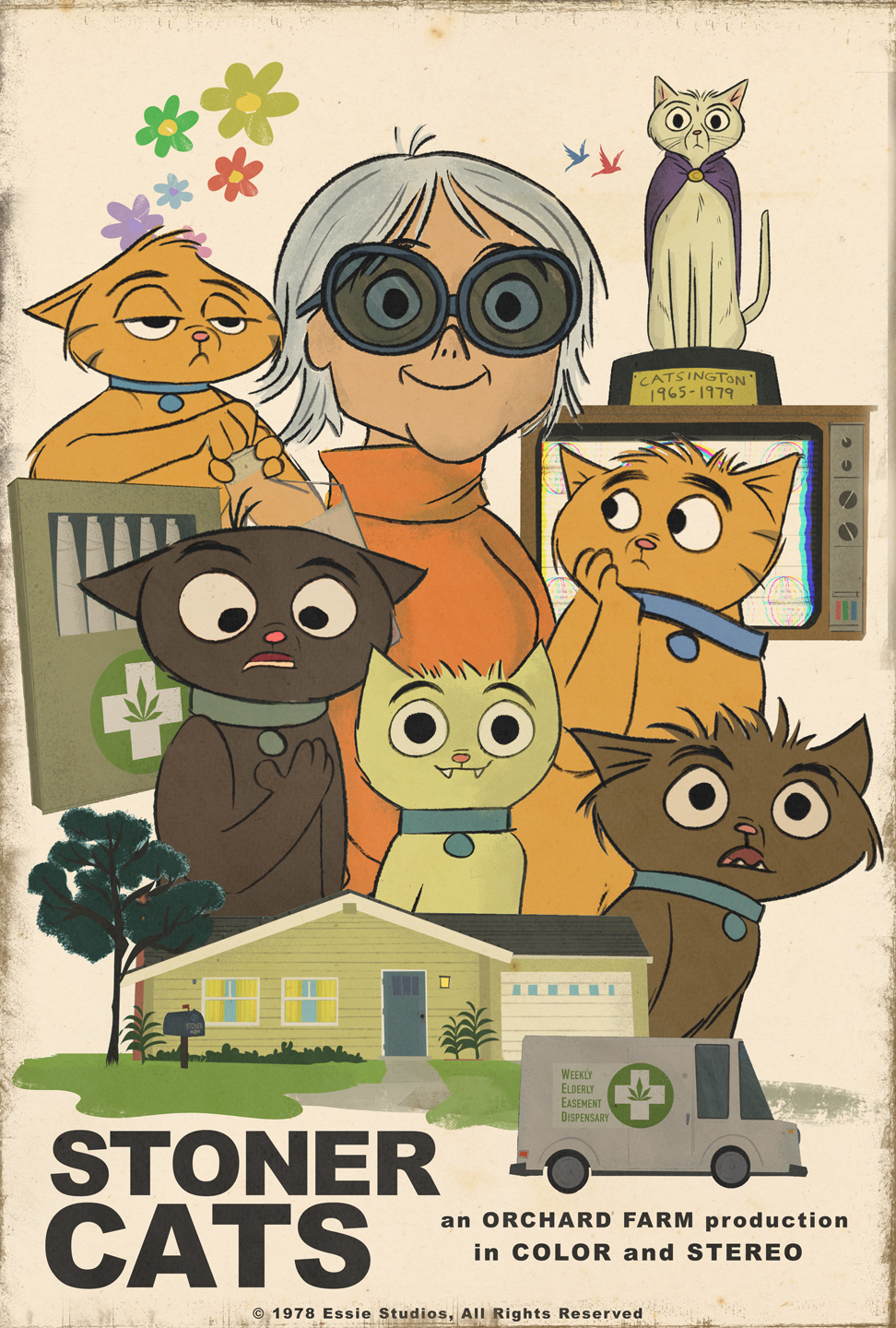 #373 70's Stoner Cats Poster