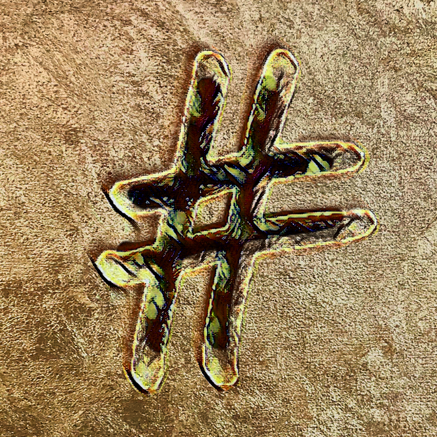 Hashtag on Gold