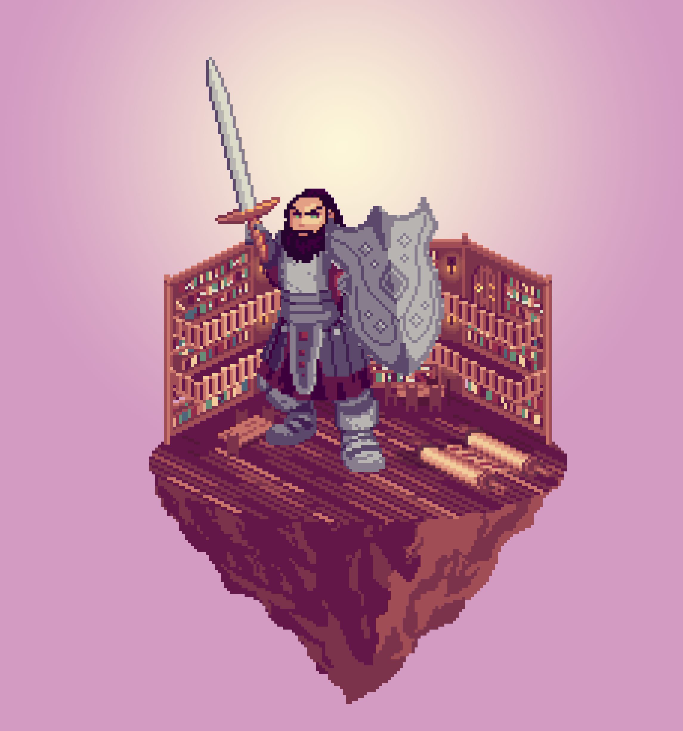 Lead Dwarf Slateshield Paladin Council of The Library + Scroll