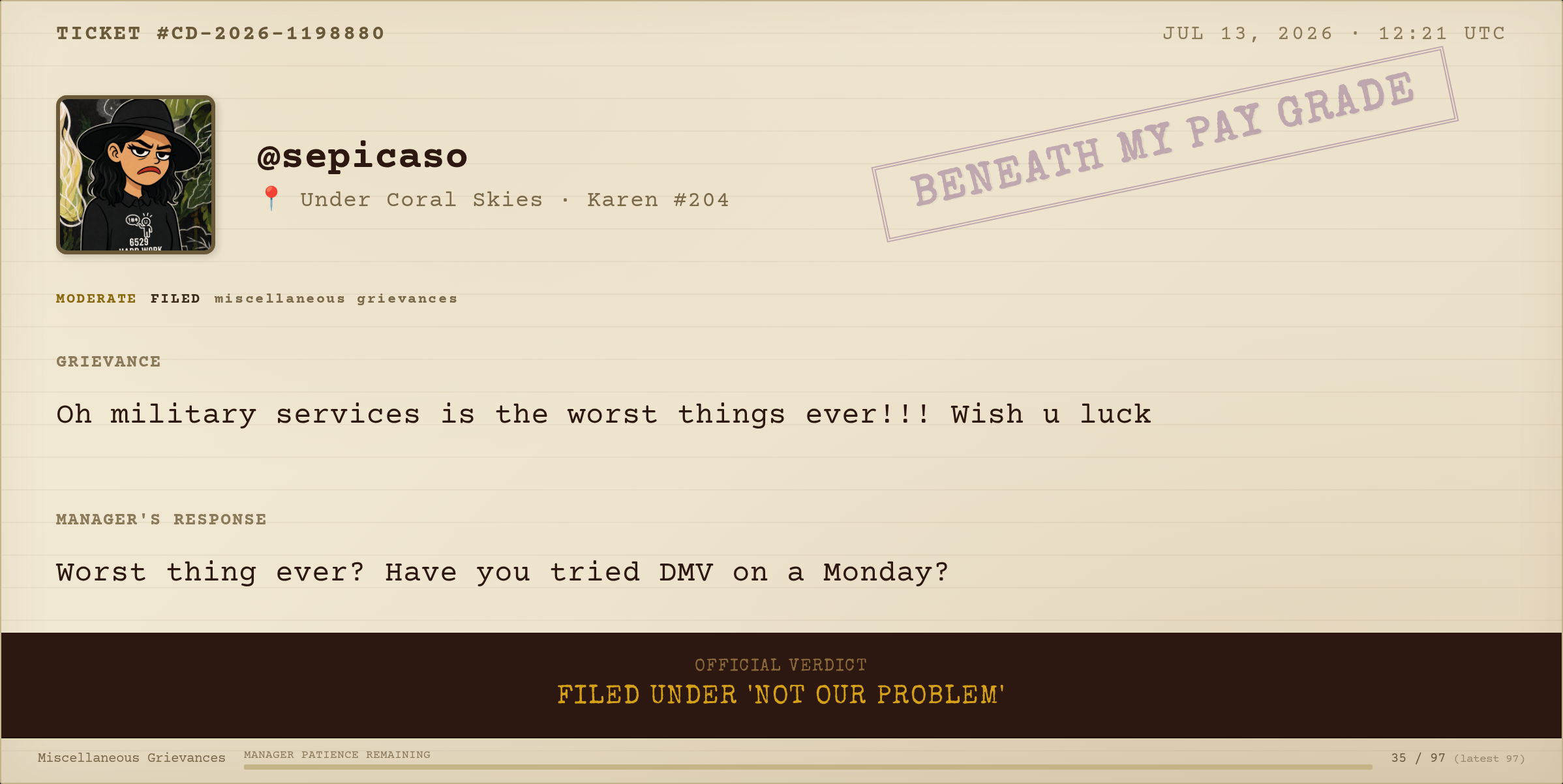 Complaint #190
