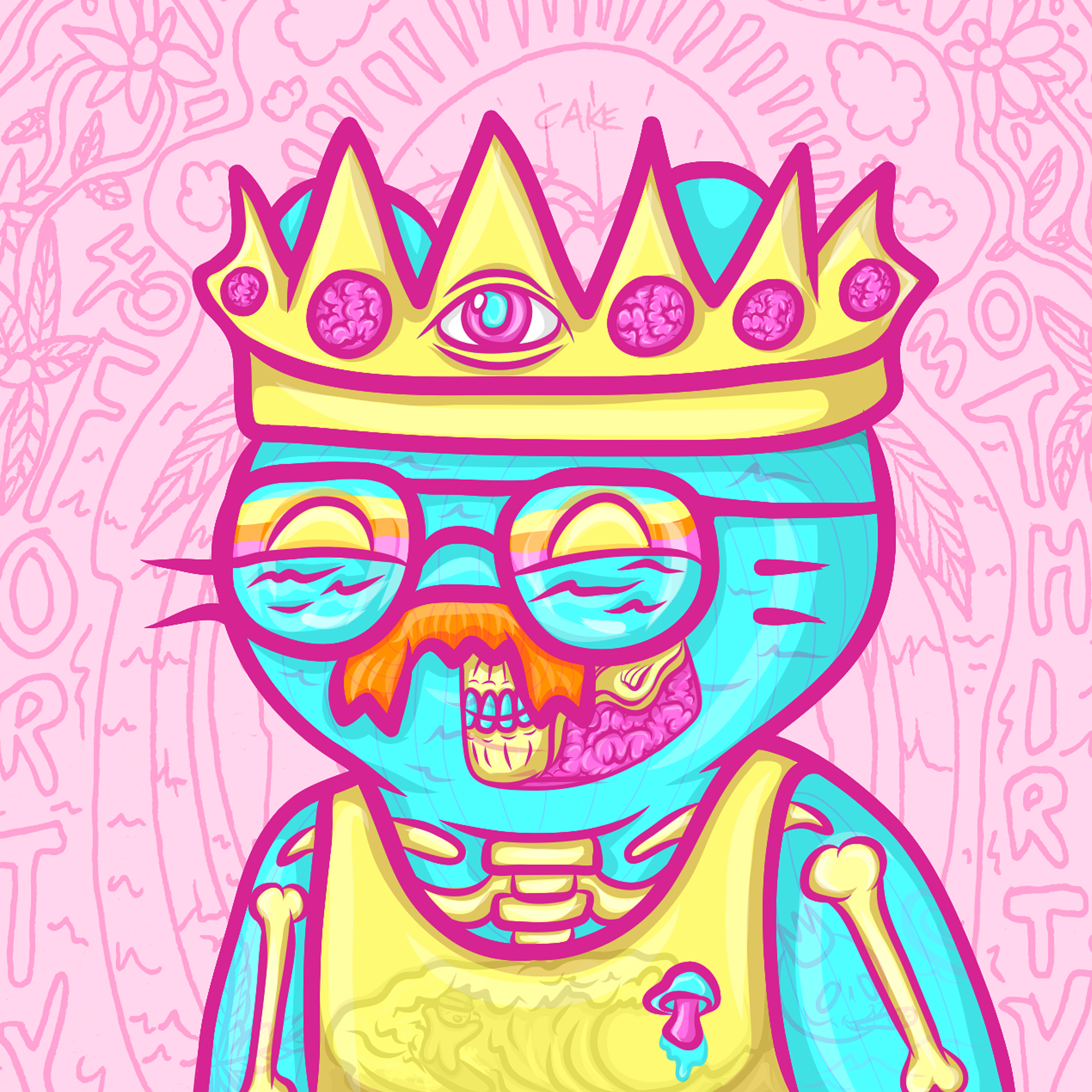 Cake'd Cool Cat #7105 - Mind Surfer