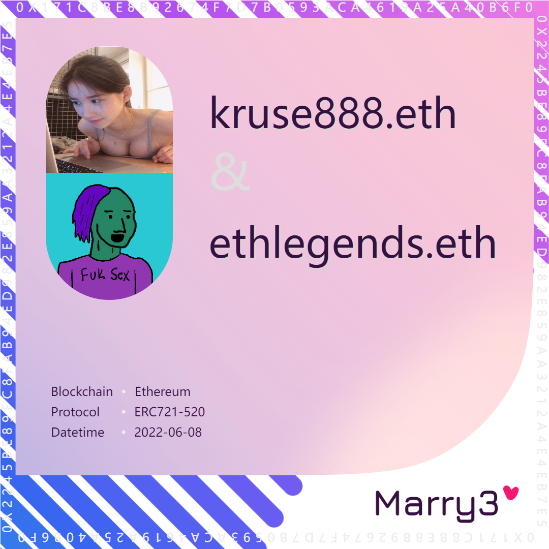 Marry3 #16 kruse888.eth&ethlegends.eth