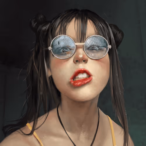 Glass reflection and red lips