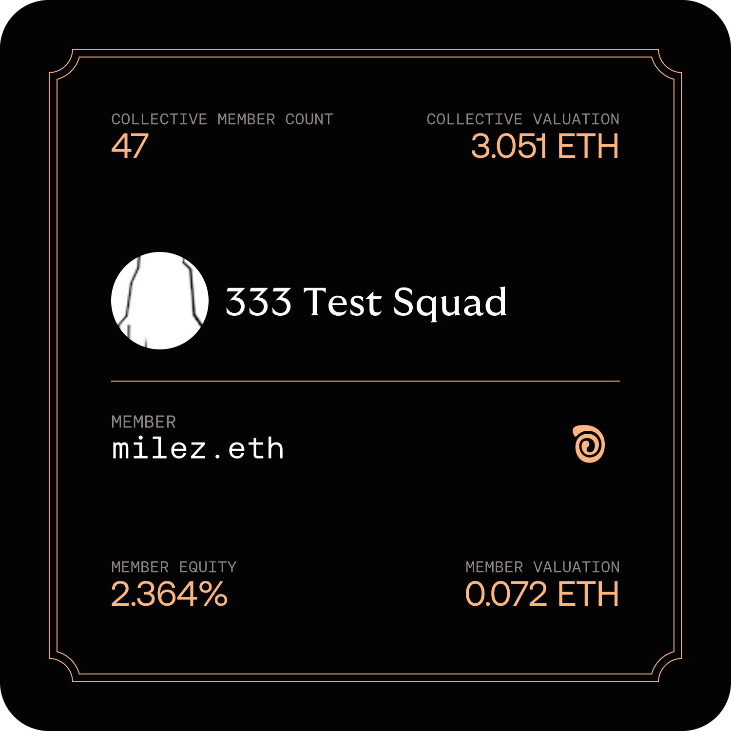 Membership Card for 333 Test Squad