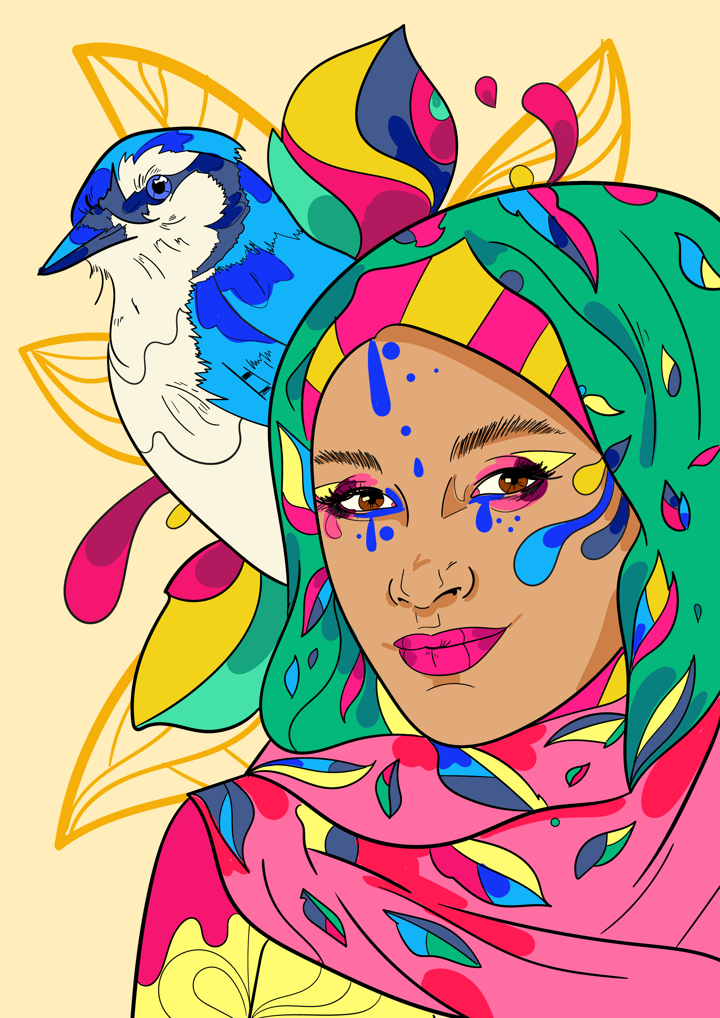 THE WHIMSICAL WINTER BLUE JAY
