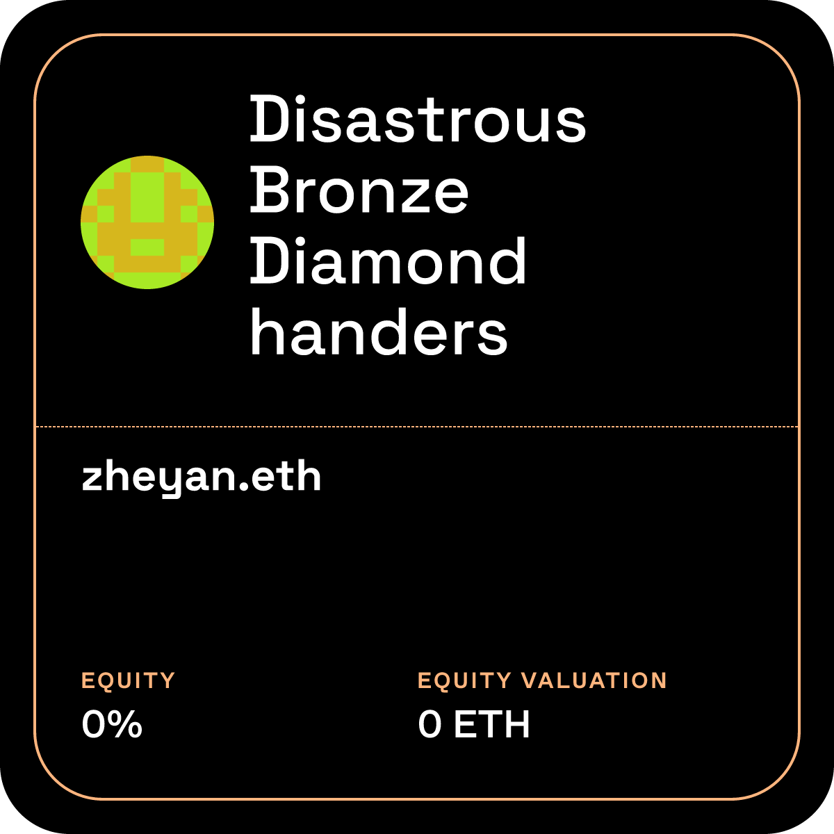 Membership Card for Disastrous Bronze Diamond handers