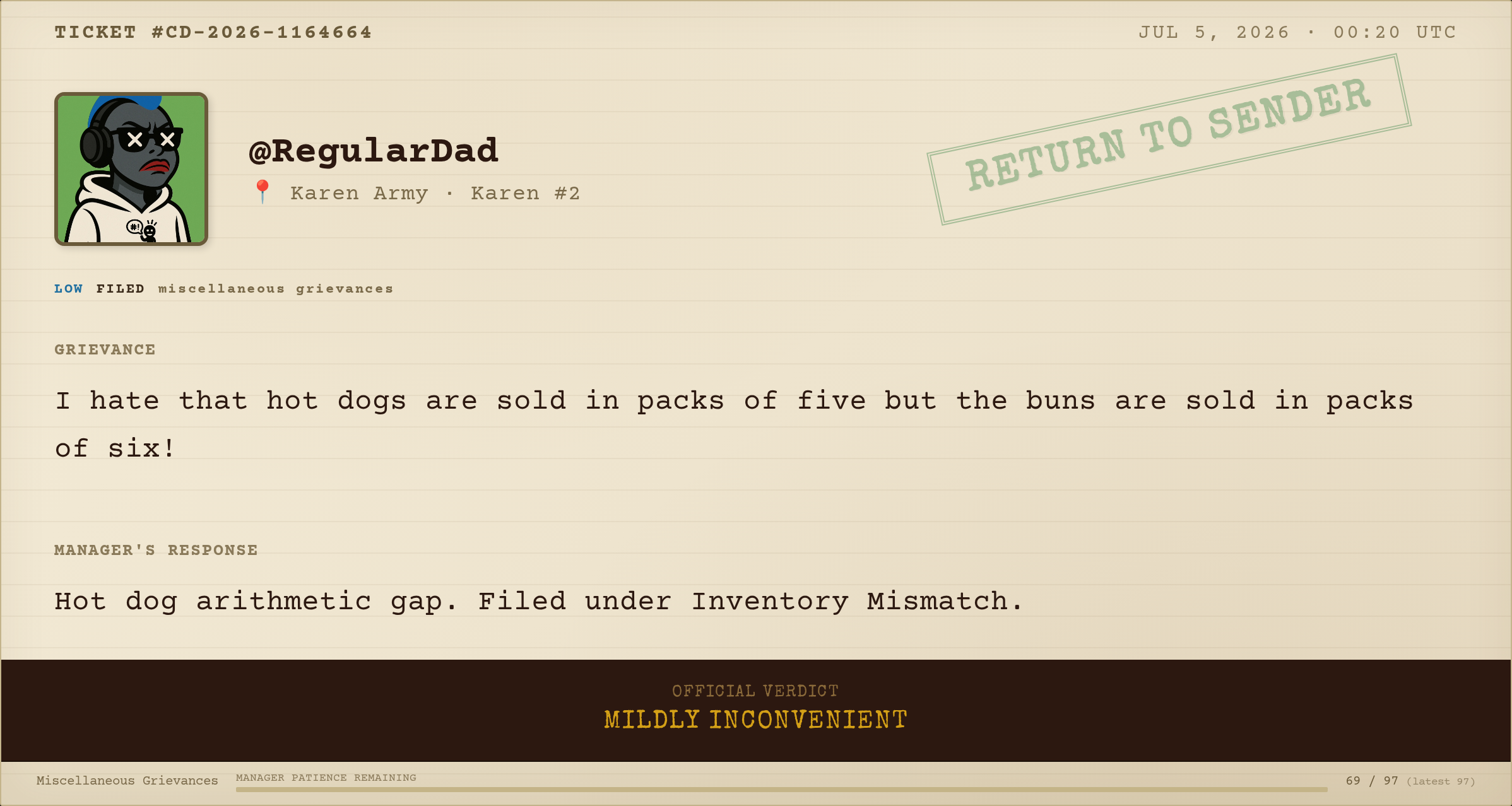 Complaint #164