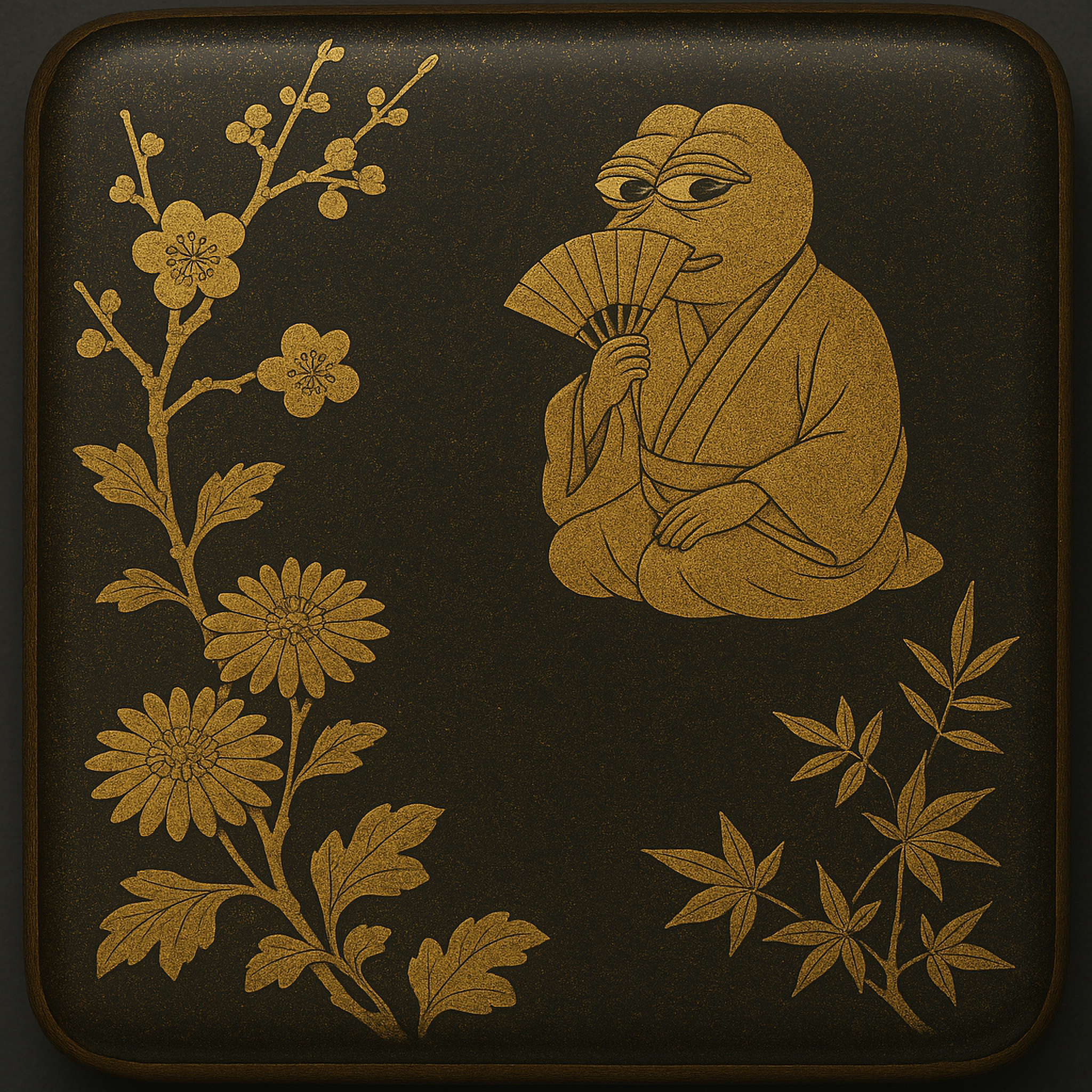 Pepe on a Maki-e Lacquer Box