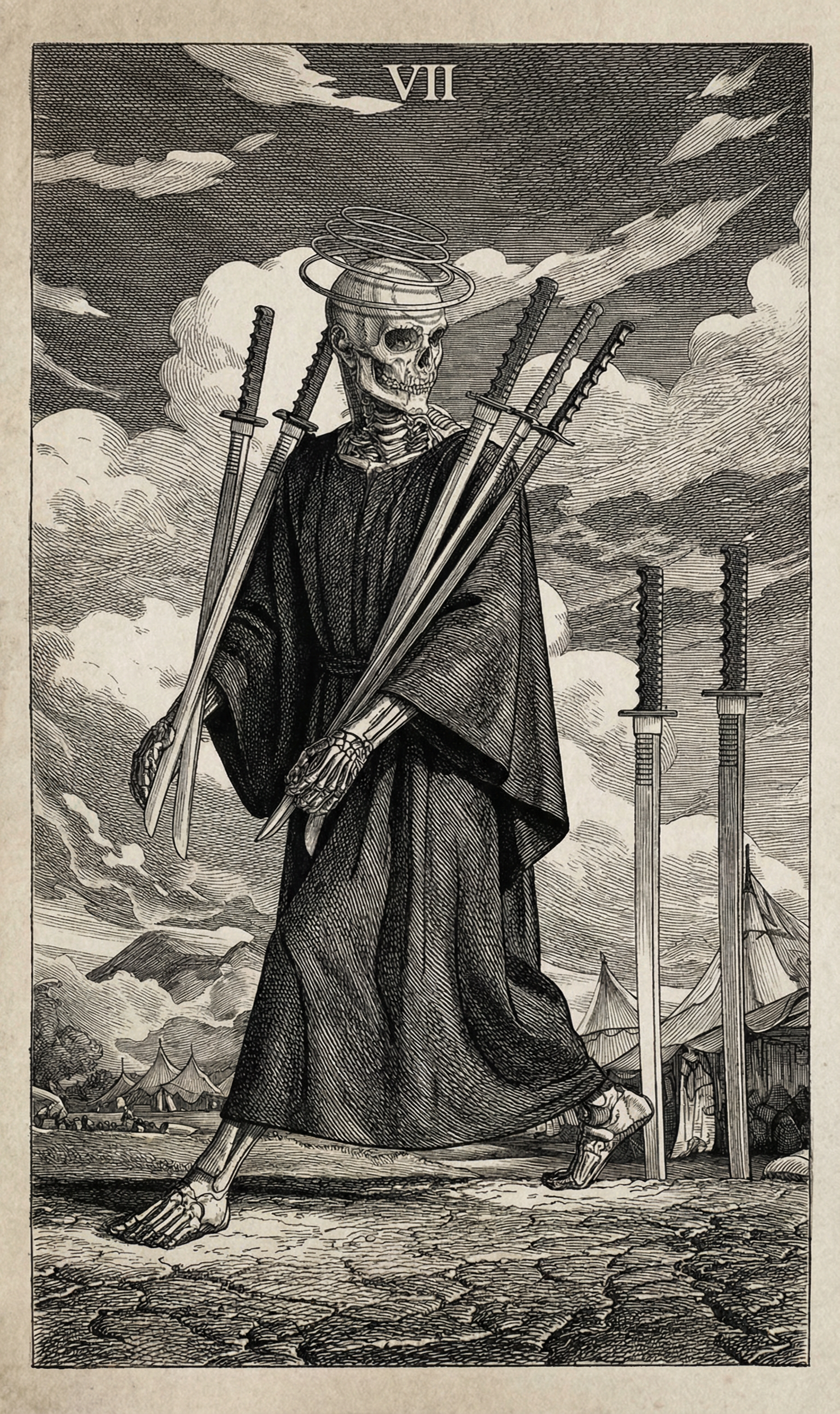 7 of Swords — Litho