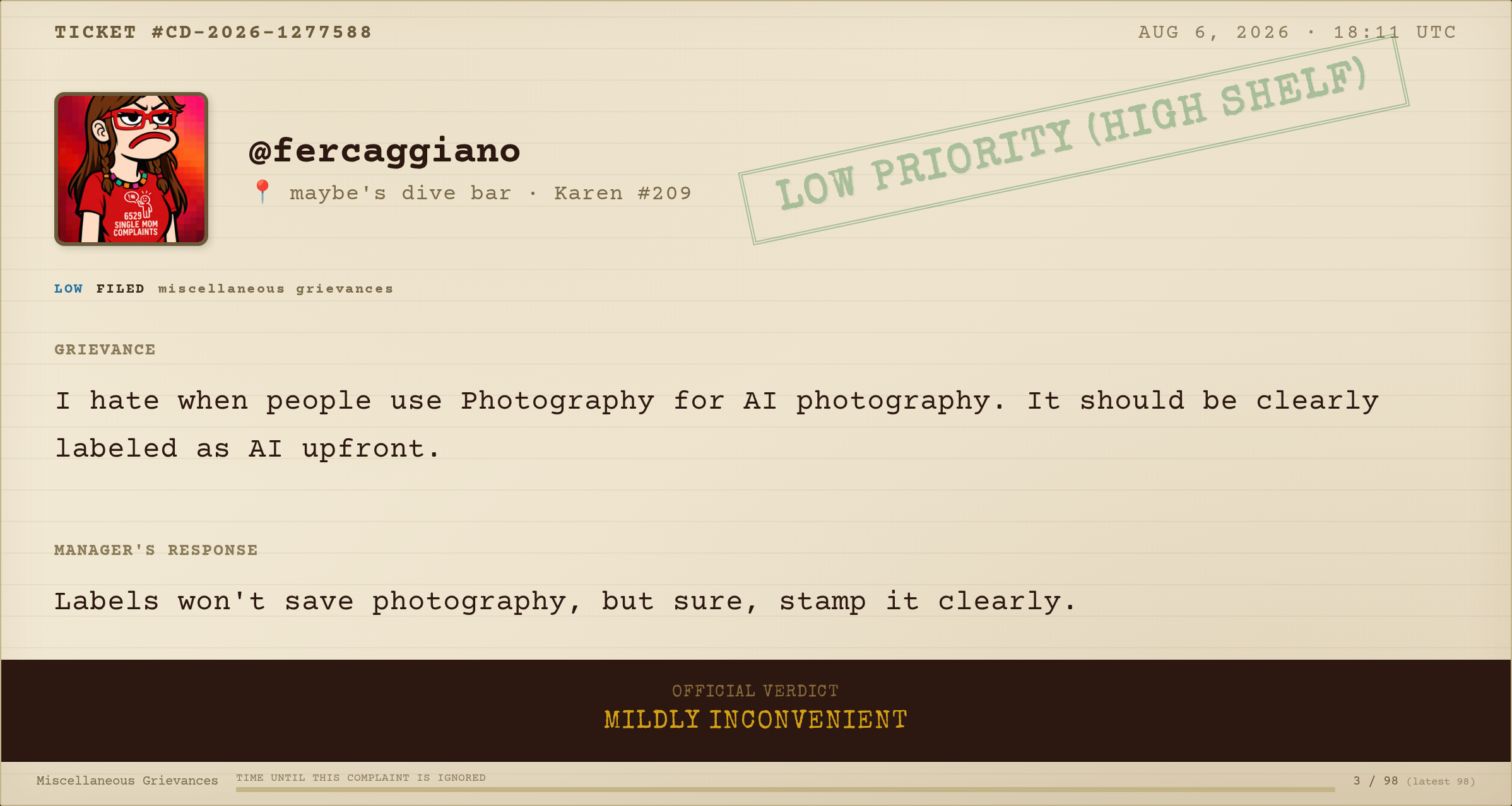 Complaint #281