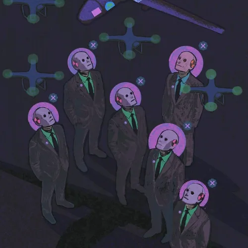 with a sky full of drones - there are no birds left to shit on you