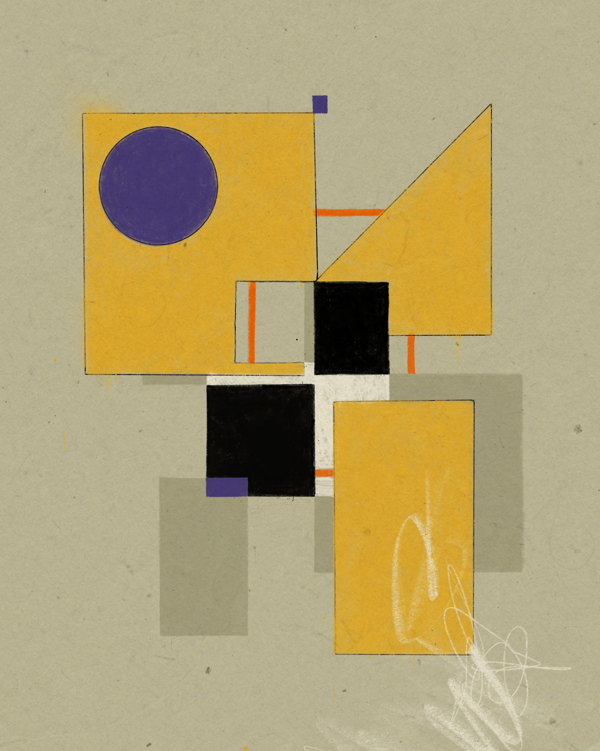 Signs In Yellow  (Non-Objective Composition)