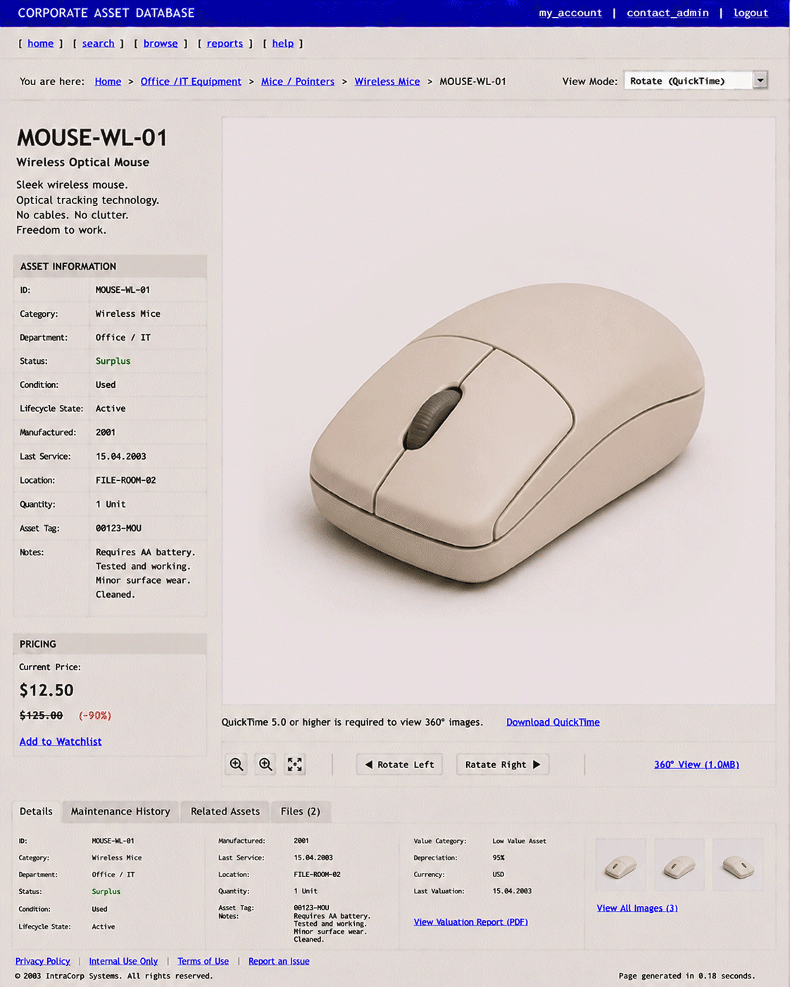 ITEM #117, MOUSE-WL-01