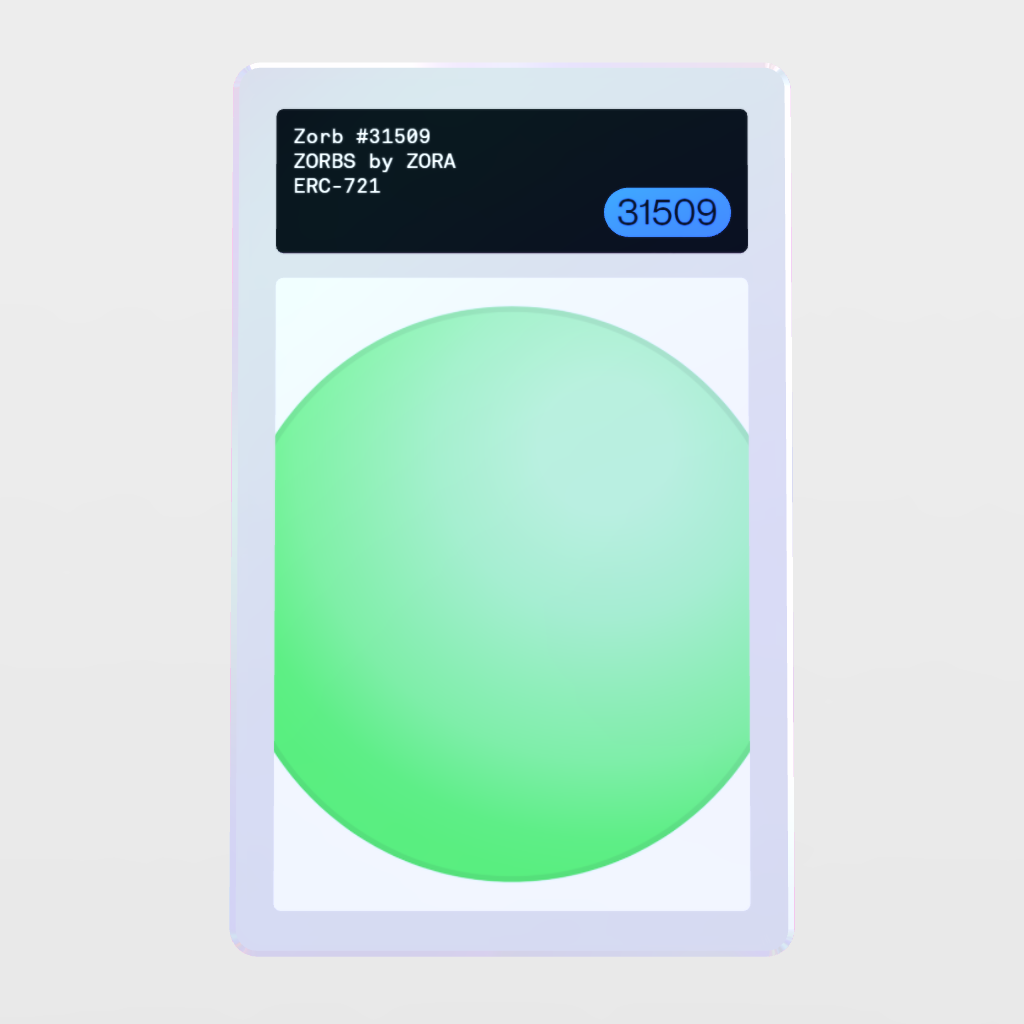 Minter Token - ZORBS by ZORA #31509