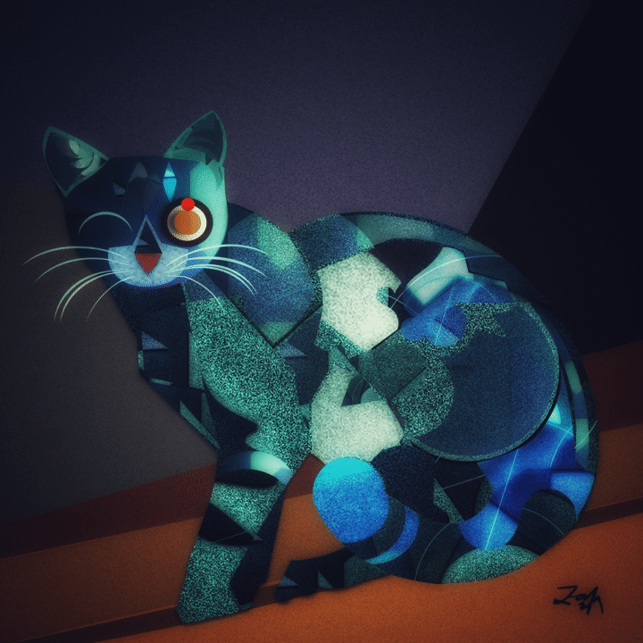 The blue cat