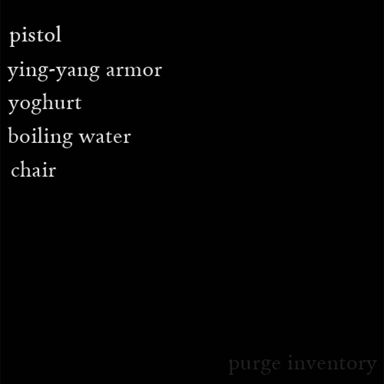 Purge Inventory #110